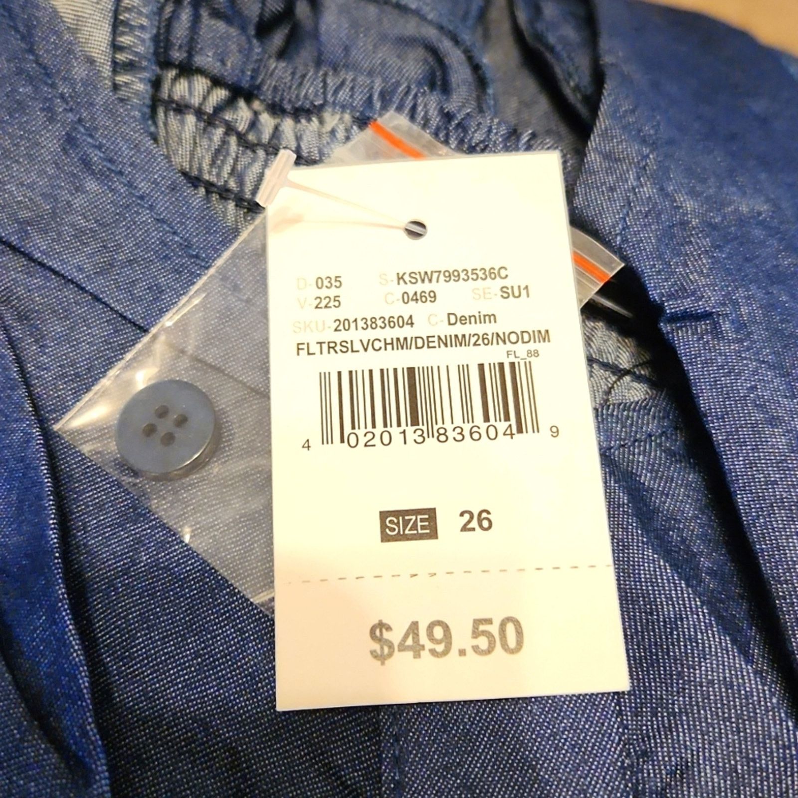 Other DENIM BLUE ☆ SOFT CHAMBREY ☆ DOUBLE RUFFLE TOP 26w ☆ NWT Size 3XL / US 20-22 - 6 Thumbnail