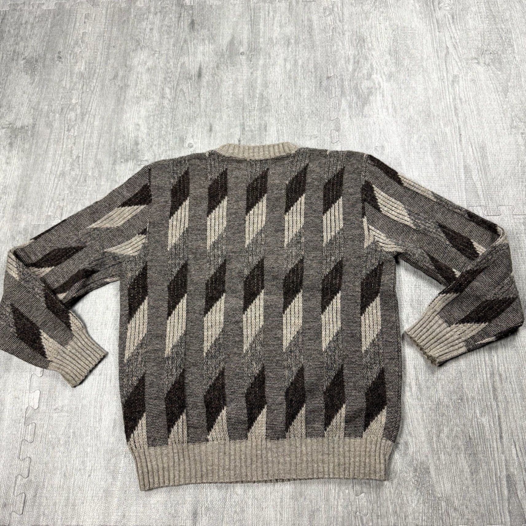 London Fog VINTAGE LONDON FOG 90s Textured Knit Sweater Men’s Pullover Size M Brown Cable-Knit Regular Fit Size US M / EU 48-50 / 2 - 4 Thumbnail
