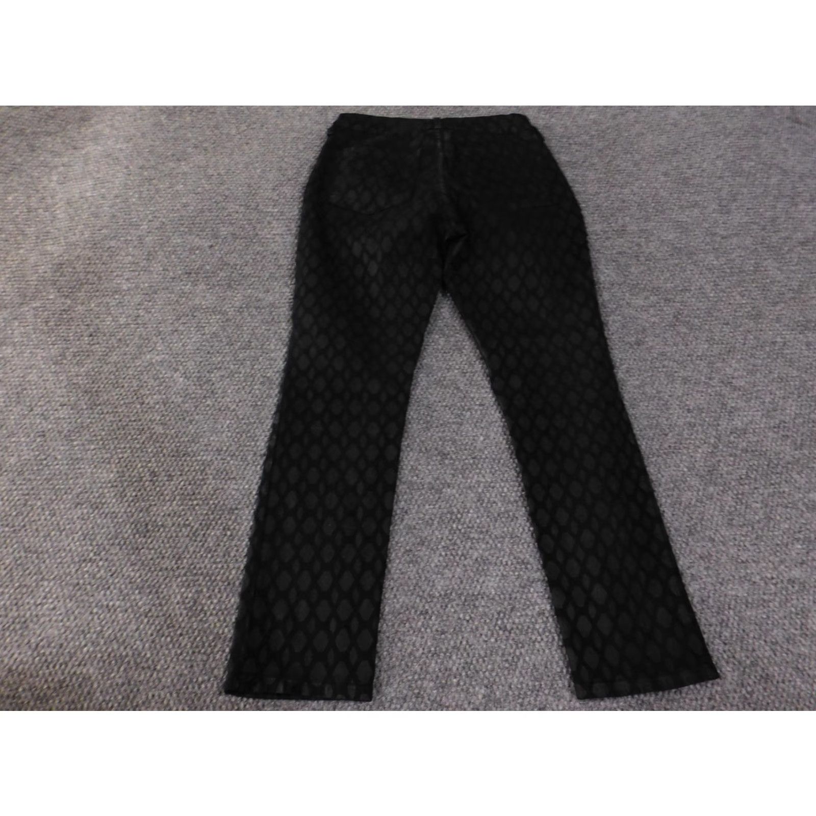 NYDJ NYDJ Pants Womens 6P Black Skinny Stretch Patterned Textured Made USA Jeans Size 28" / US 6 / IT 42 - 7 Thumbnail