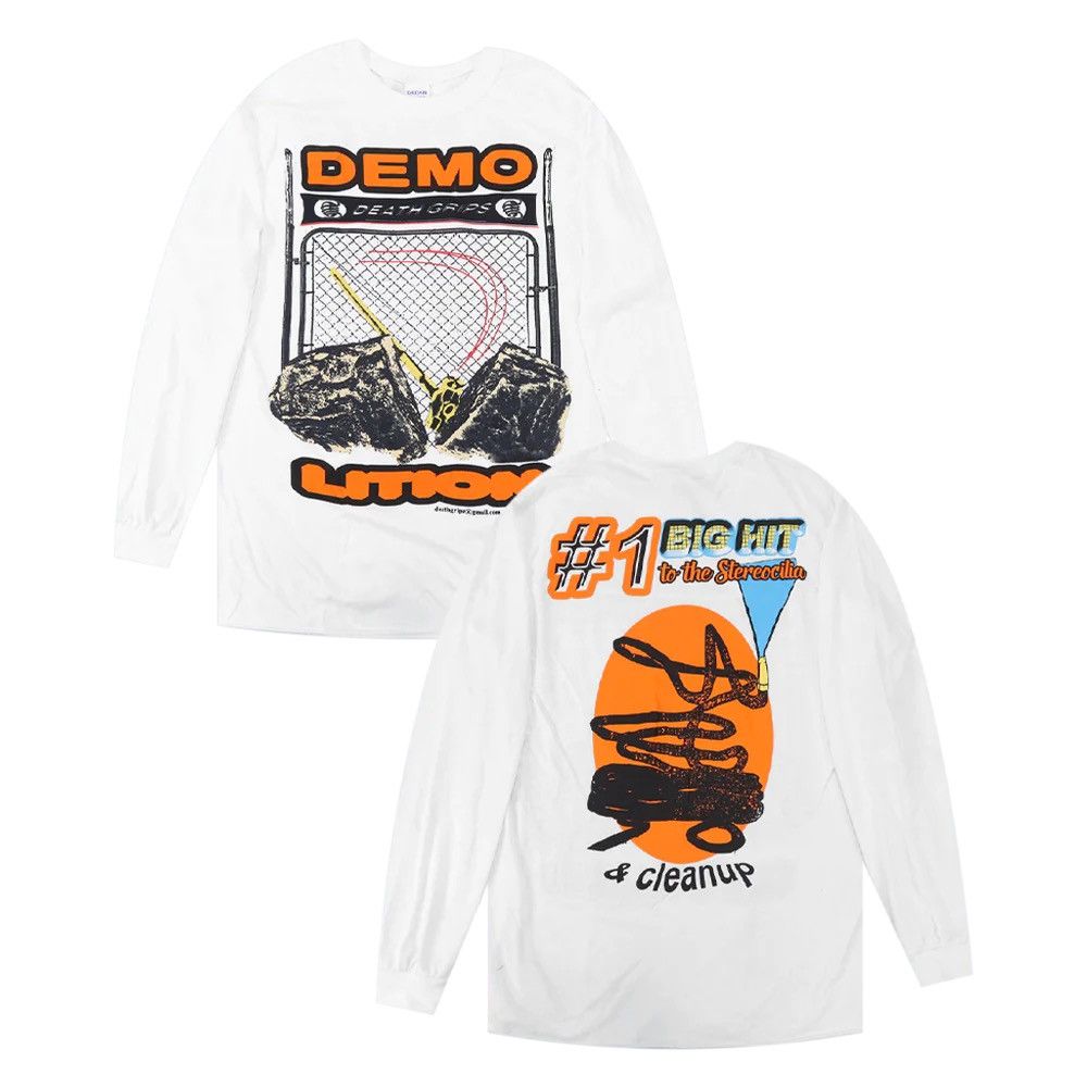 image of Death Grips Demolition Long Sleeve in White, Men's (Size Large)