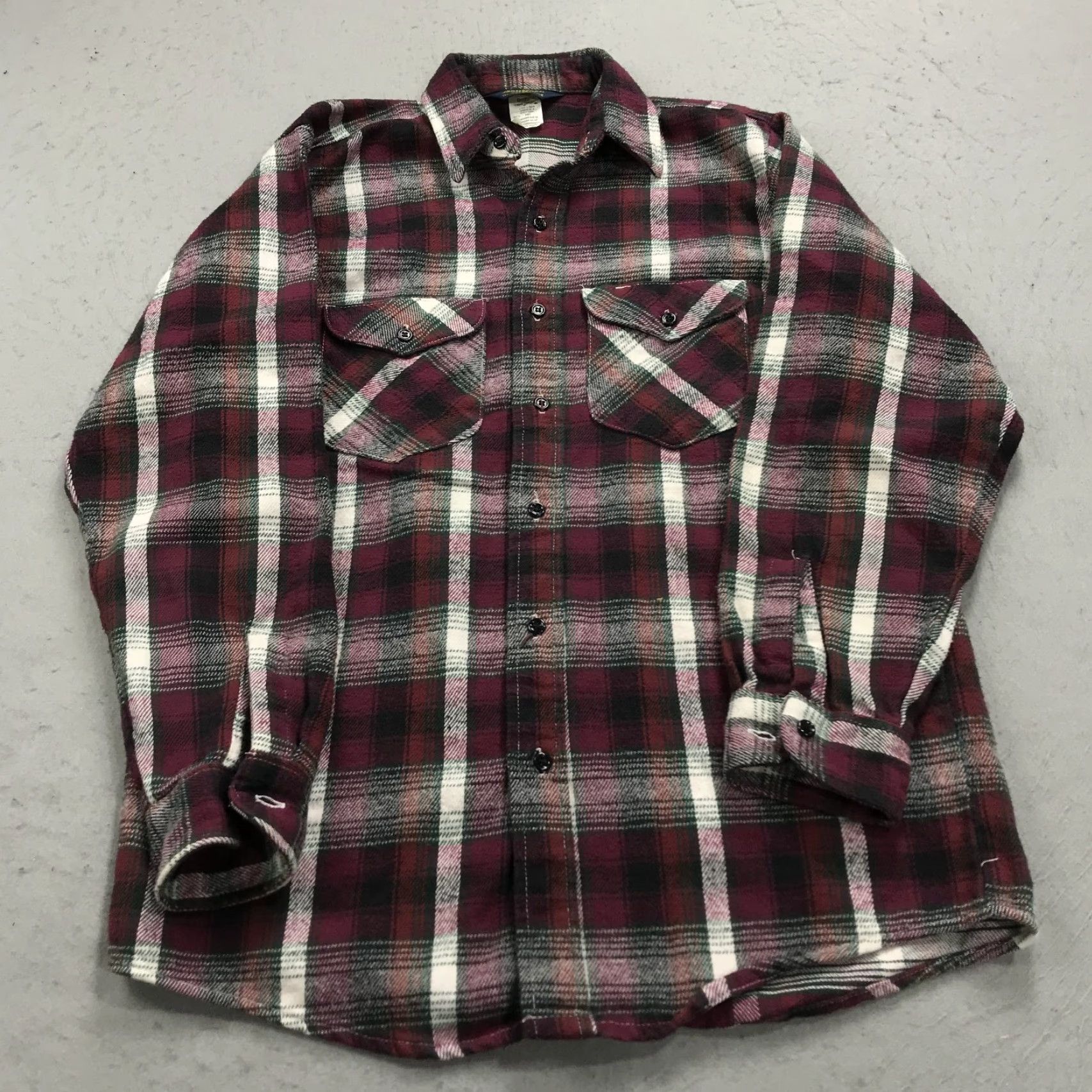 Vintage VINTAGE OshKosh B'gosh Shirt Mens M Red 90s Heavyweight Plaid Button-Up Cotton Flannel Workwear Size US M / EU 48-50 / 2 - 2 Thumbnail