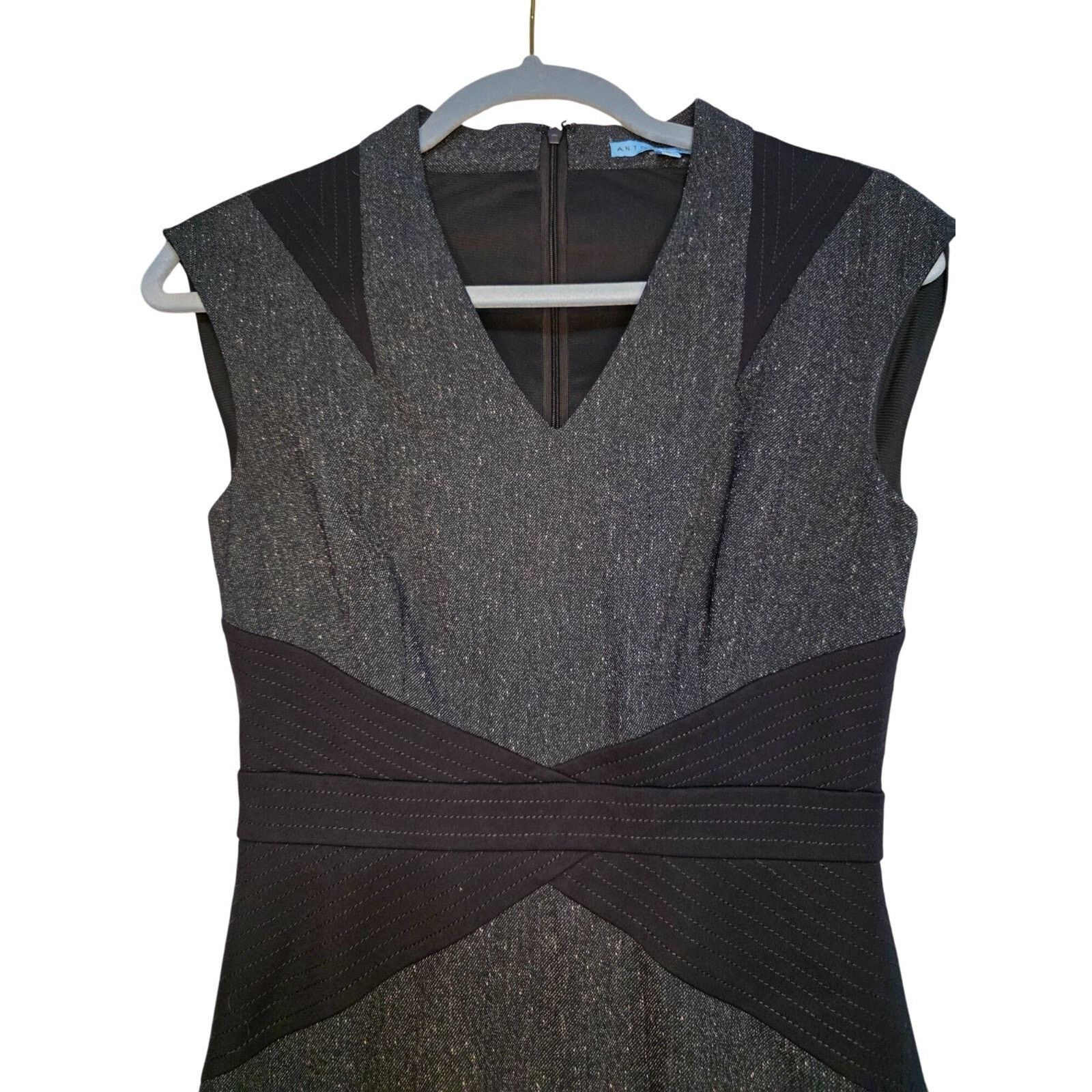 ANTONIO MIRO Antonio Melani Womens Metallic Gray & Black Dress size 2 Size XS / US 0-2 / IT 36-38 - 7 Thumbnail