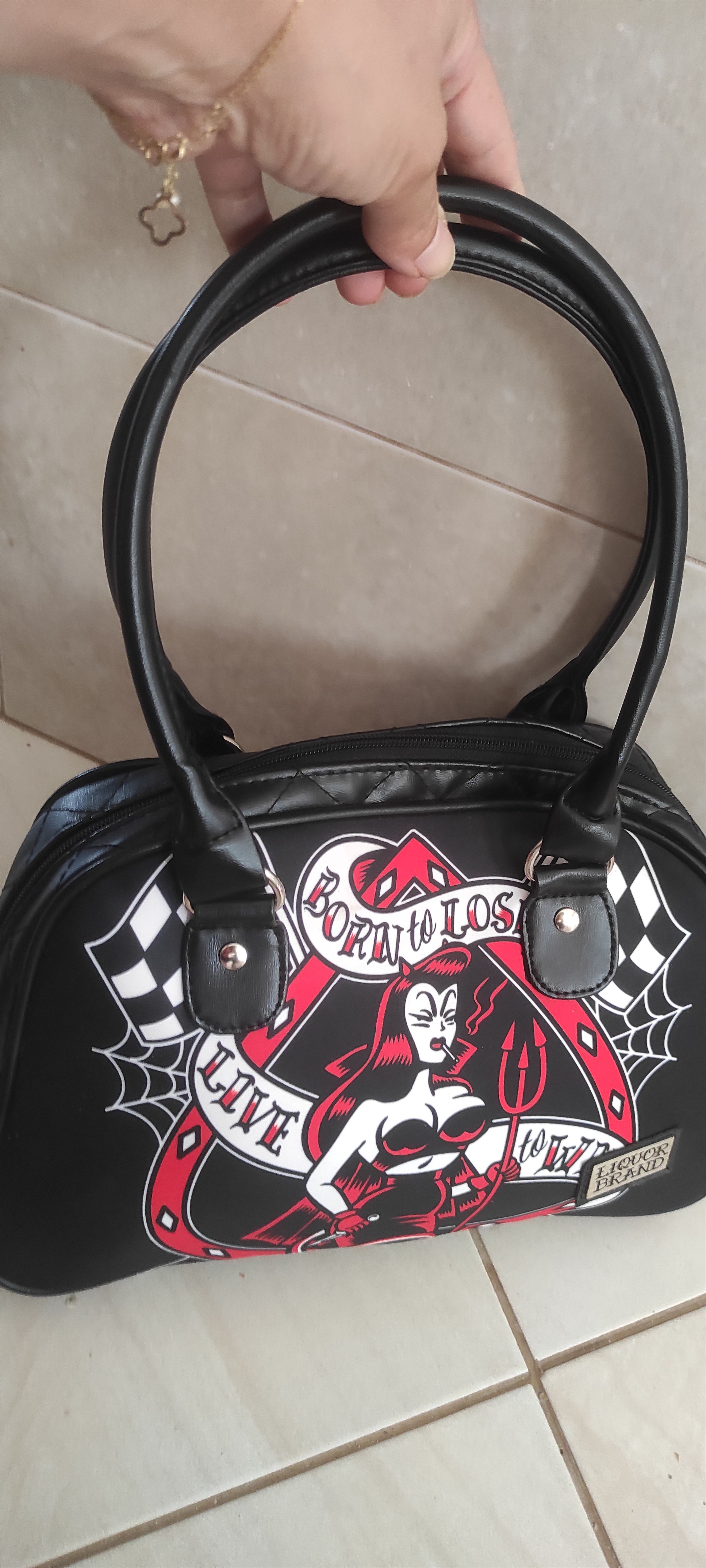 Other Small Liquor Brand Born to Lose Pin-Up Rockabilly Handbag Size ONE SIZE - 9 Thumbnail