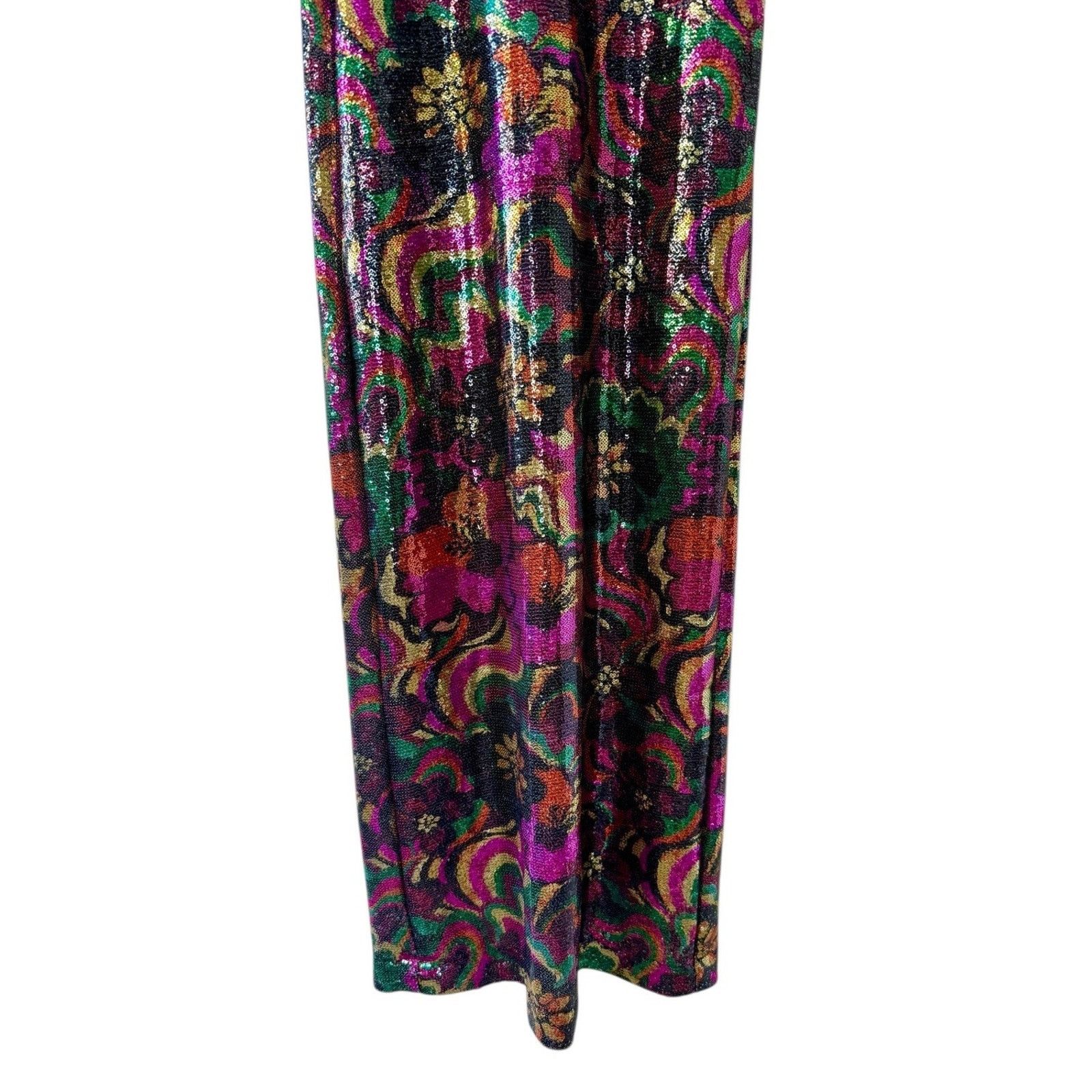 Other JENNIFER GRACE Catroux Sequin Feather Long Dress In Hysteria Size XXS / US 00 / IT 34 - 4 Thumbnail