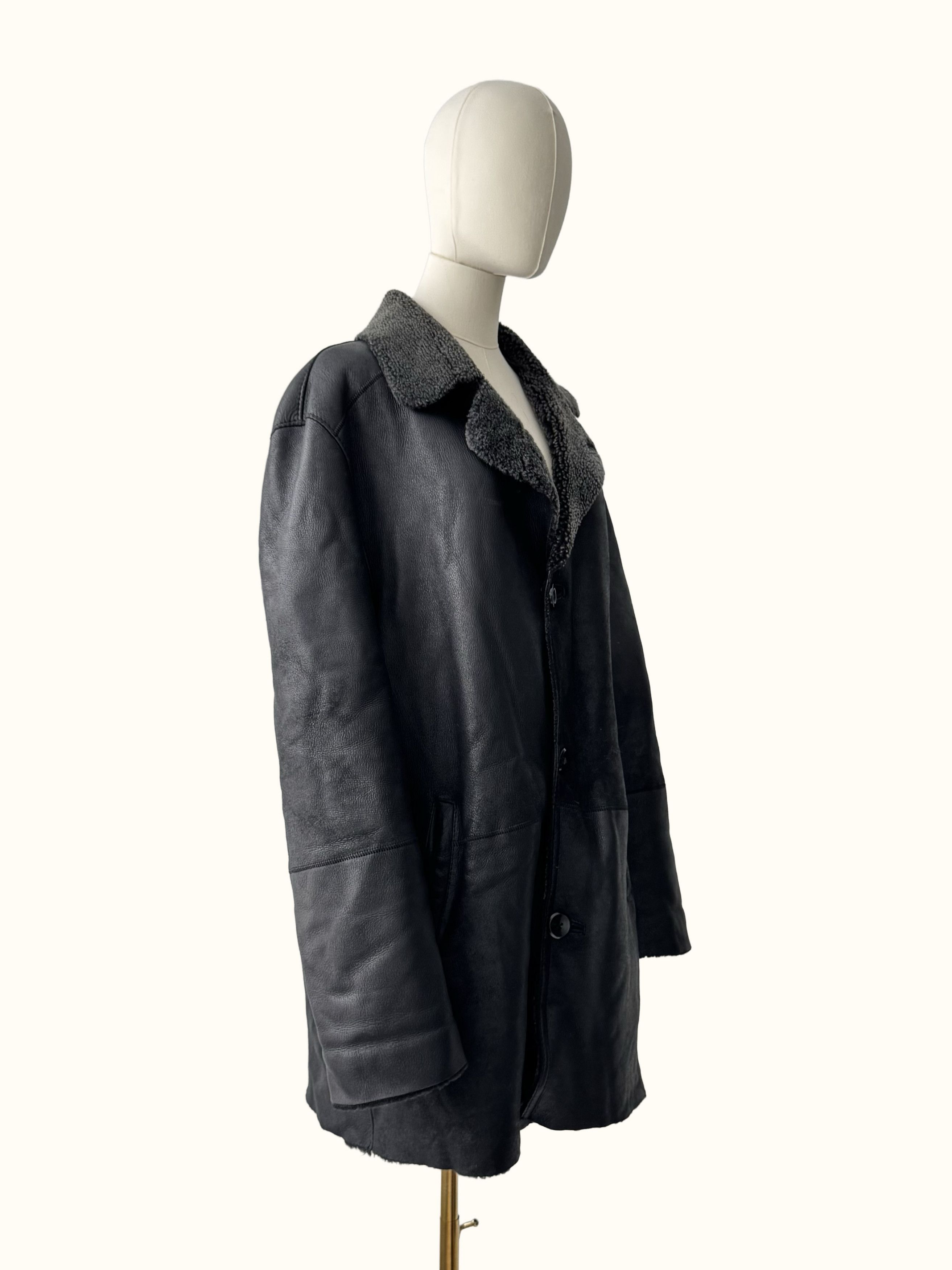 Vintage Vintage Real Shearling Coat (B250)D15E2 Size US XL / EU 56 / 4 - 2 Thumbnail