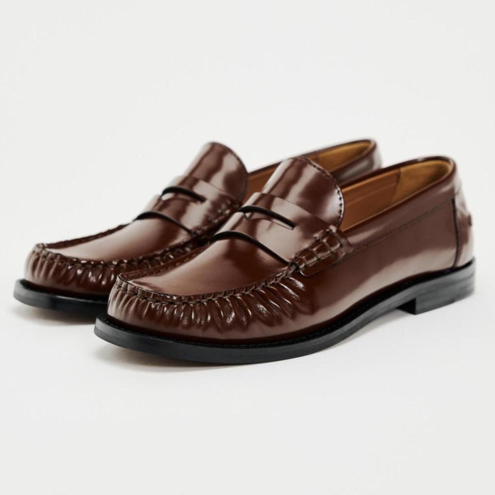 Zara Zara genuine brown leather loafers #loafers #leather #formal Size US 9 / IT 39 - 2 Thumbnail