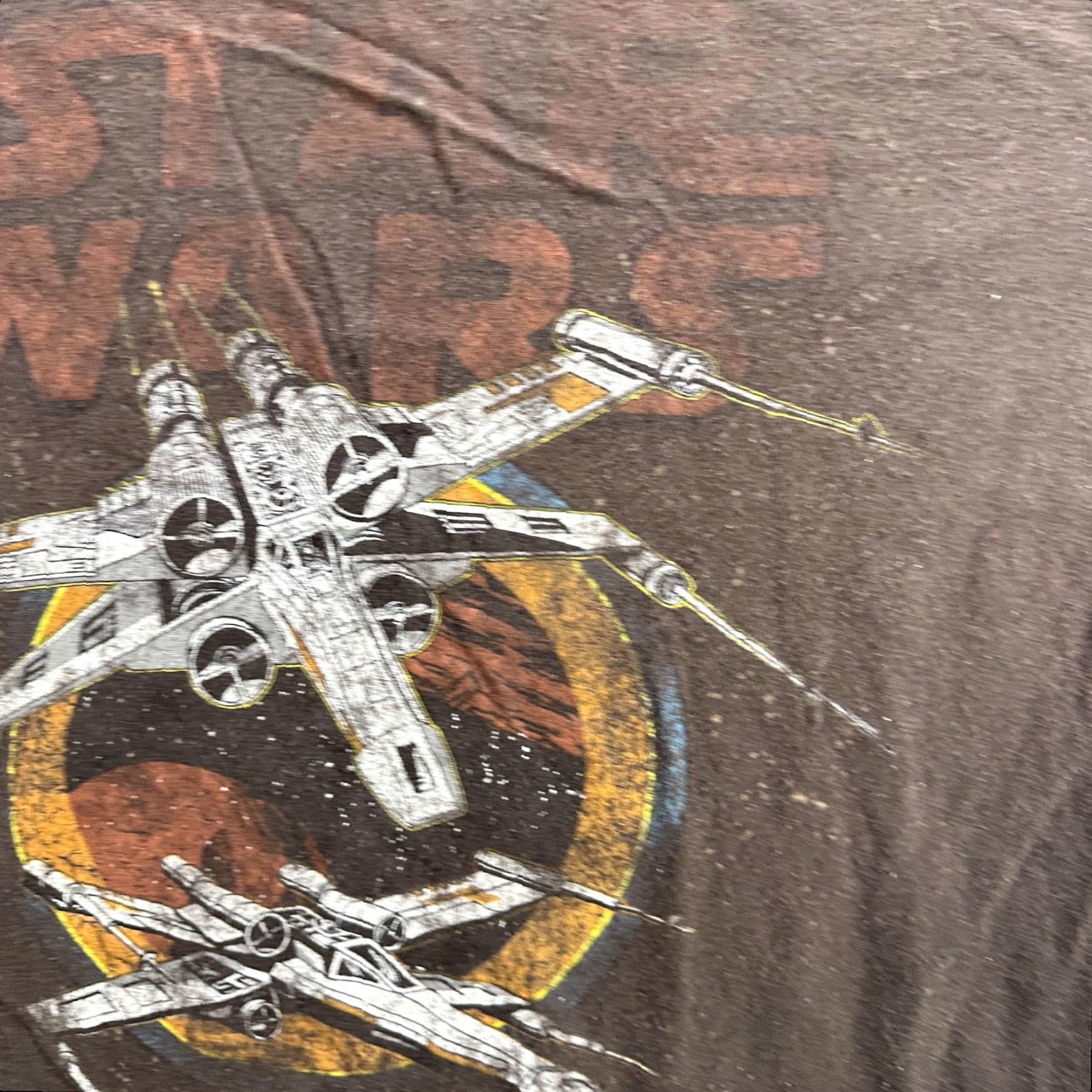 Star Wars VINTAGE Star Wars Mens Large T-Shirt Brown Graphic Print Rebel Alliance X-Wing Sci-Fi Movie Tee Size US L / EU 52-54 / 3 - 7 Thumbnail