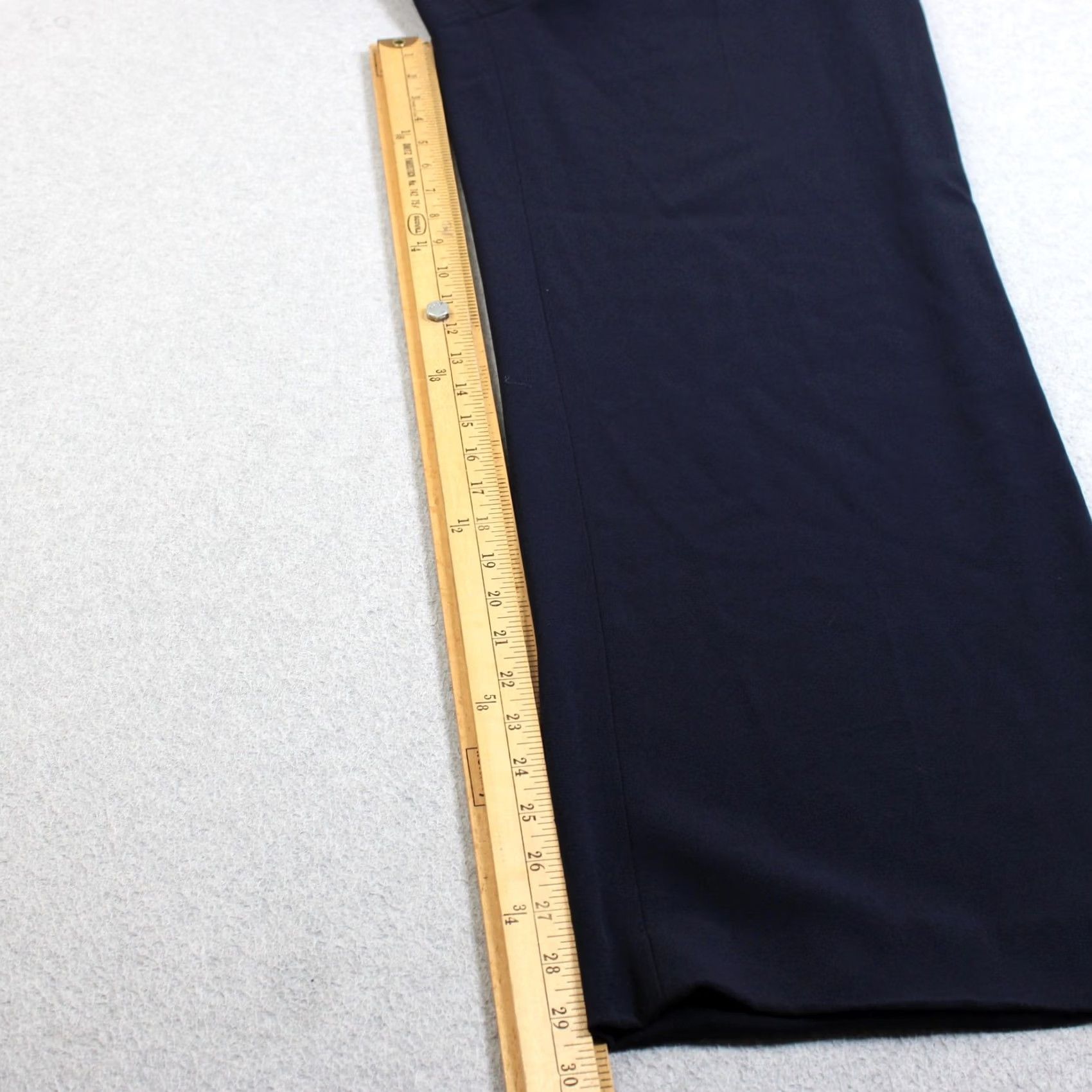 Vintage VINTAGE? No. The Fold Blue Dress Pants Women 10 Wide Leg Crepe Elastic Waist Office Work Heritage Size 32" / US 10 / IT 46 - 6 Thumbnail