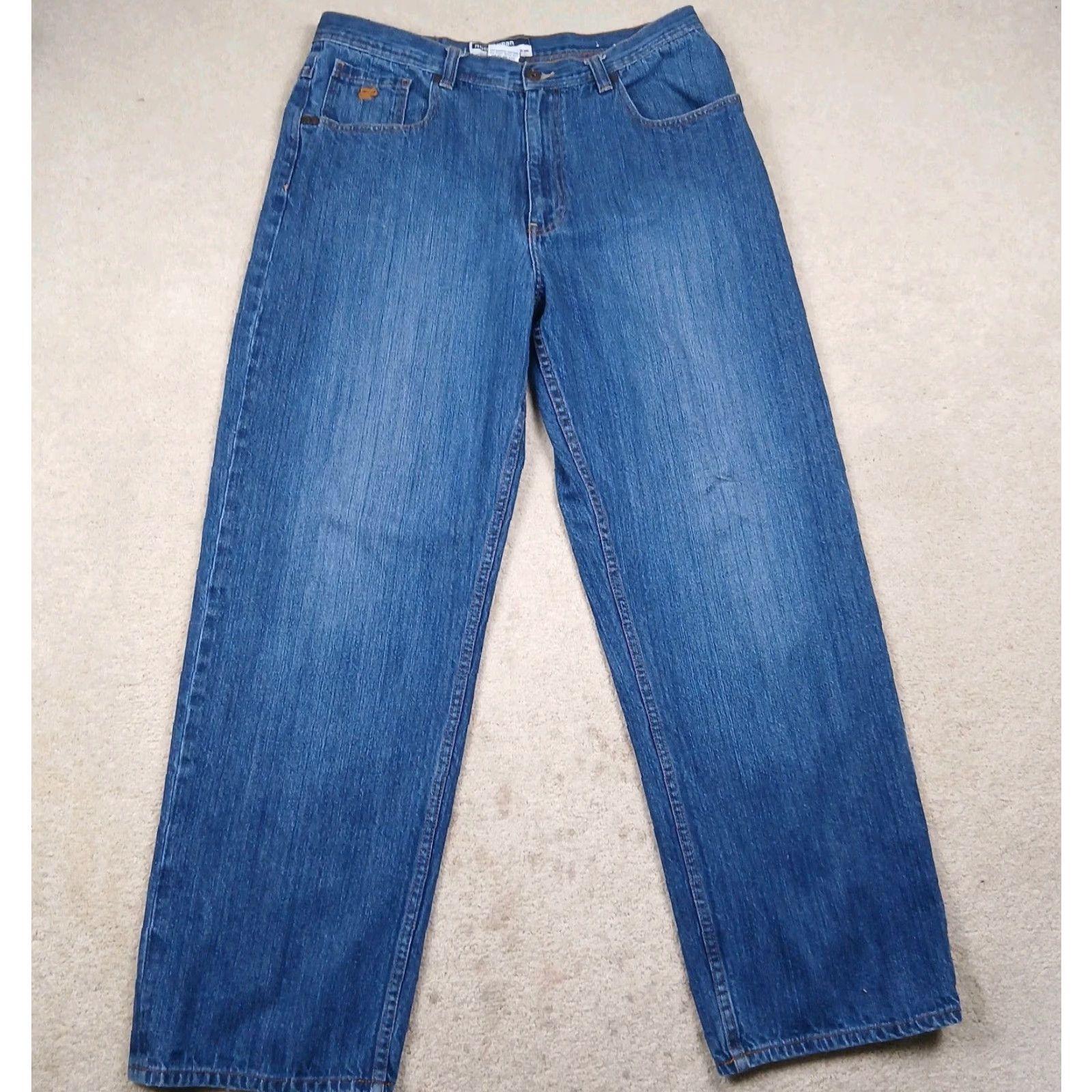 Rocawear VINTAGE Rocawear Jeans Mens 34x32 Baggy 5-Pocket Embroidered Pocket Blue Denim JNCO Y2K Hip Hop Mens Size US 34 / EU 50 - 3 Thumbnail