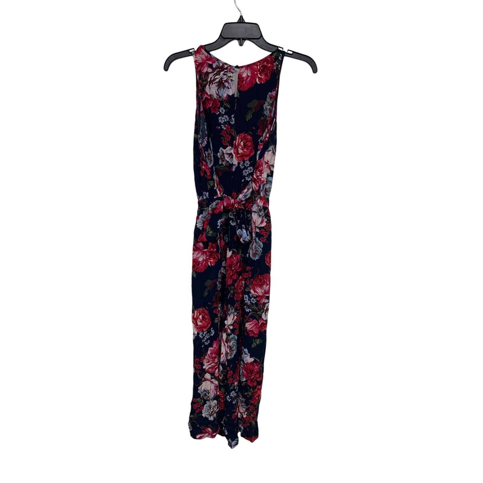 Loft Loft Womens Small Navy Tie Waist Floral Romper Jumpsuit Size 28" / US 6 / IT 42 - 3 Thumbnail