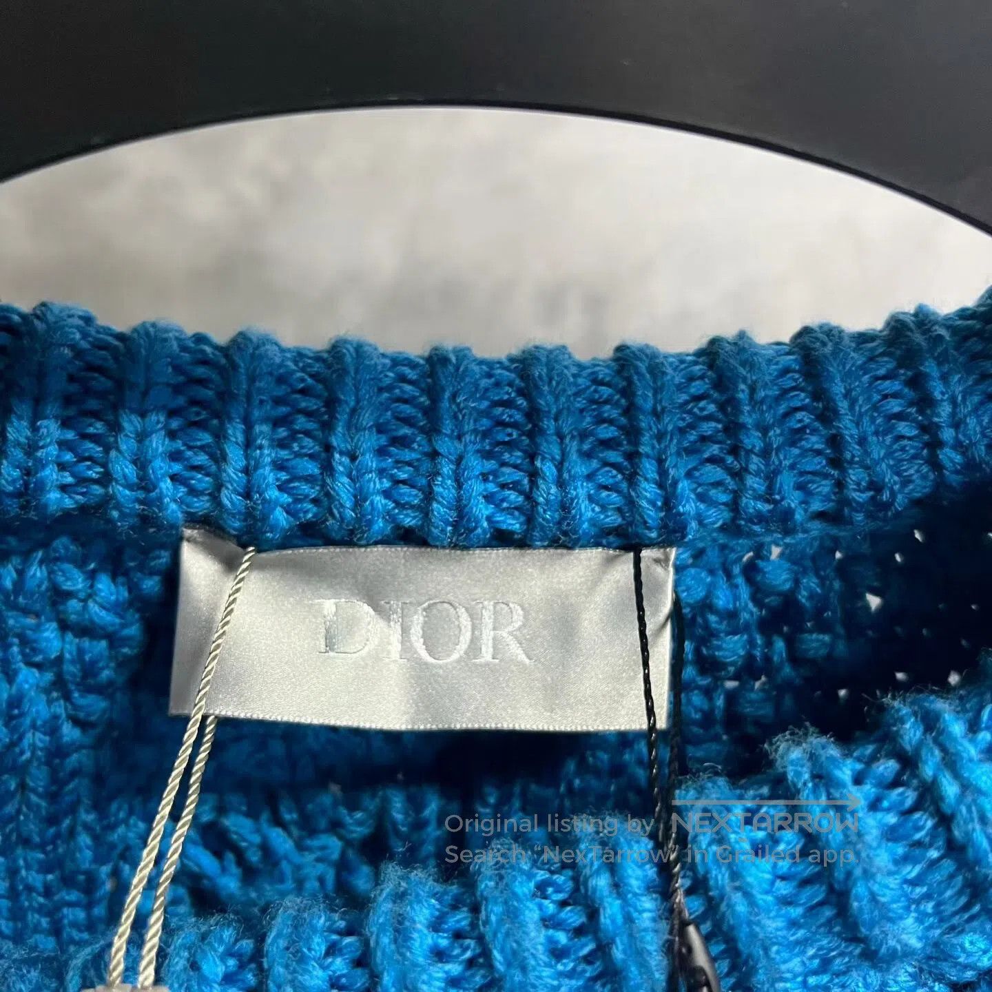 Dior Dior Blue knitted sweater with round collar and long sleev Size US L / EU 52-54 / 3 - 2 Thumbnail
