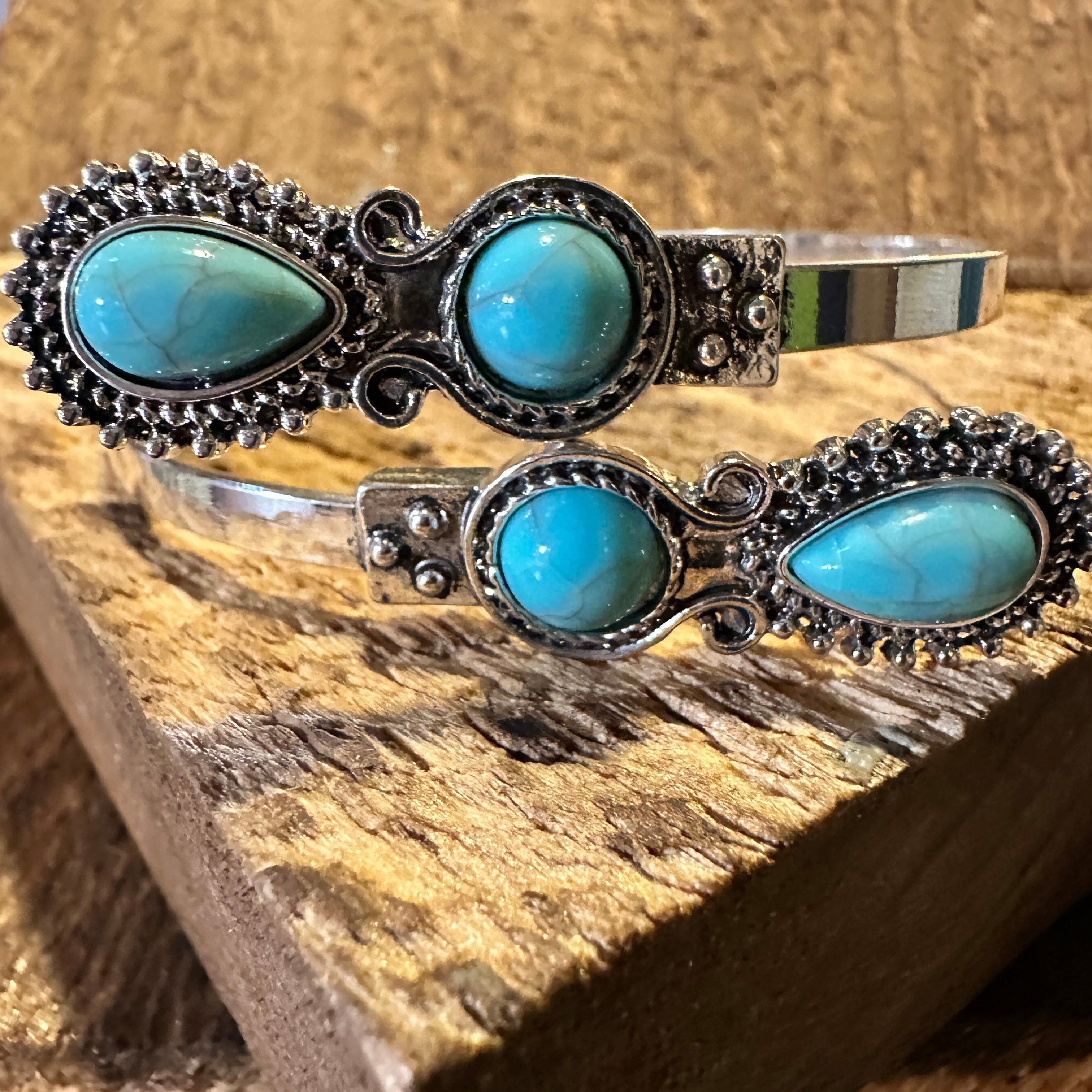 Other Boho Vintage Southwestern Cowgirl Cuff Bracelet, Turquoise S Size ONE SIZE - 4 Thumbnail