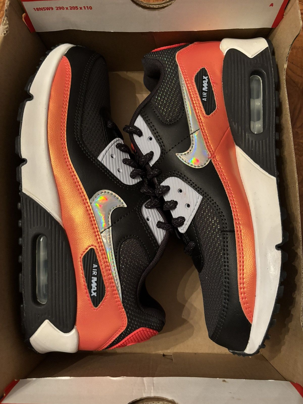 Nike Nike Air Max 90 FP GS 'Black Laser Crimson’ Size US 8.5 / IT 38.5 - 7 Thumbnail