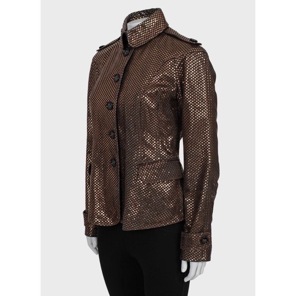 Burberry Burberry Brown Leather Jacket Sz.42 S Size S / US 4 / IT 40 - 2 Thumbnail