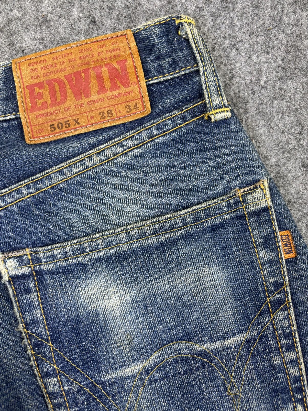 Edwin 💥Wide Selvedge💥Vtg Edwin 505 Wide Blue Wash Denim F964 Size US 28 / EU 44 - 13 Thumbnail