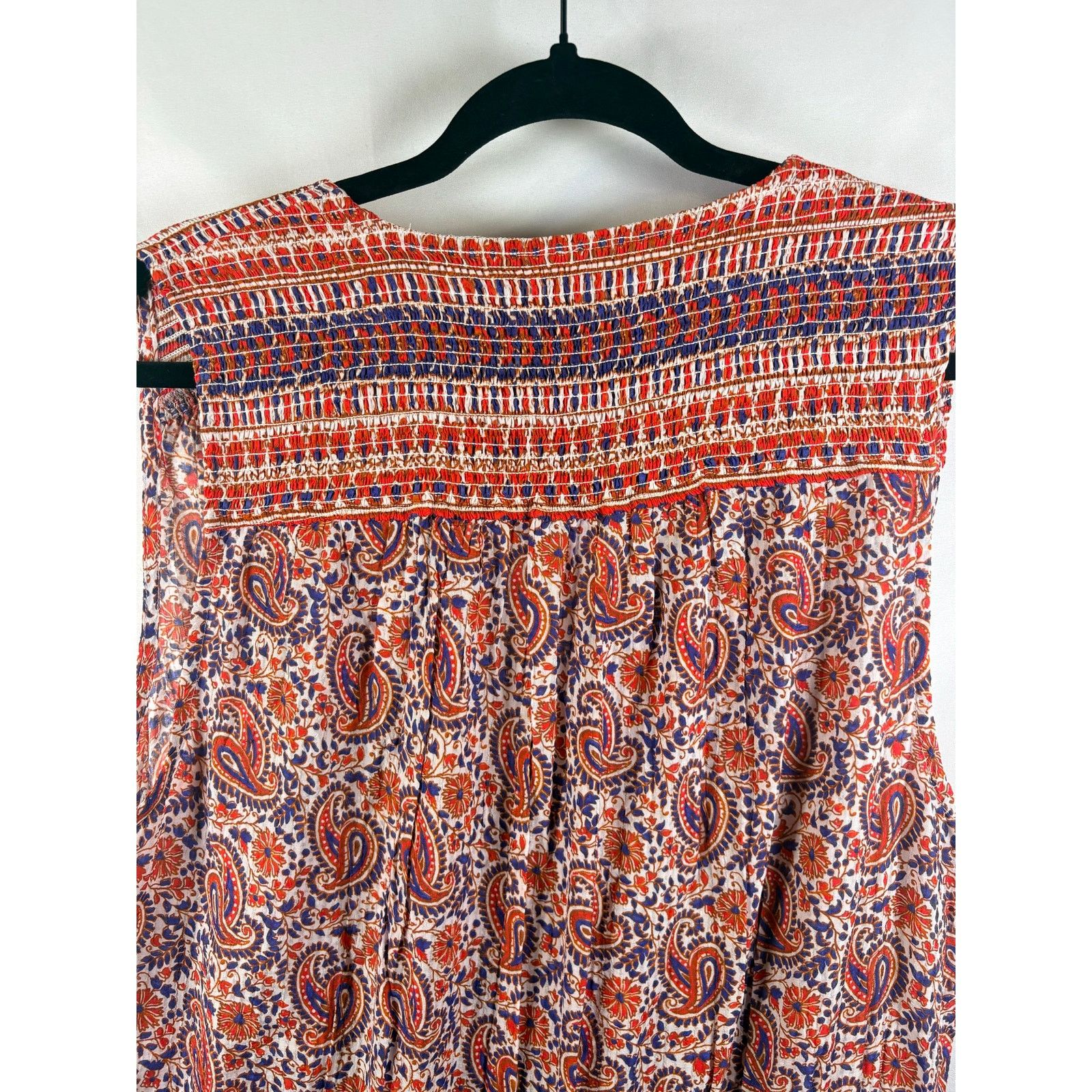 Veronica Beard Veronica Beard Dress XL Paisley Smocked Ruffle Hem Boho Size XL / US 12-14 / IT 48-50 - 7 Thumbnail