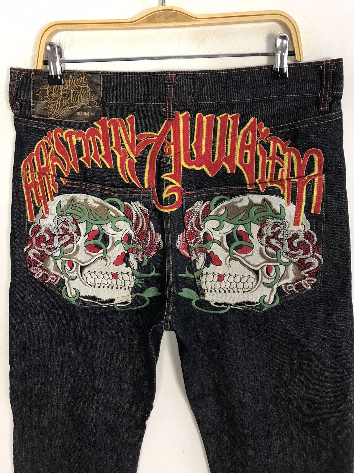 Christian Audigier Ed Hardy Denim Christian Audigier Embroidery Skull Bone Logo Size US 36 / EU 52 - 9 Thumbnail