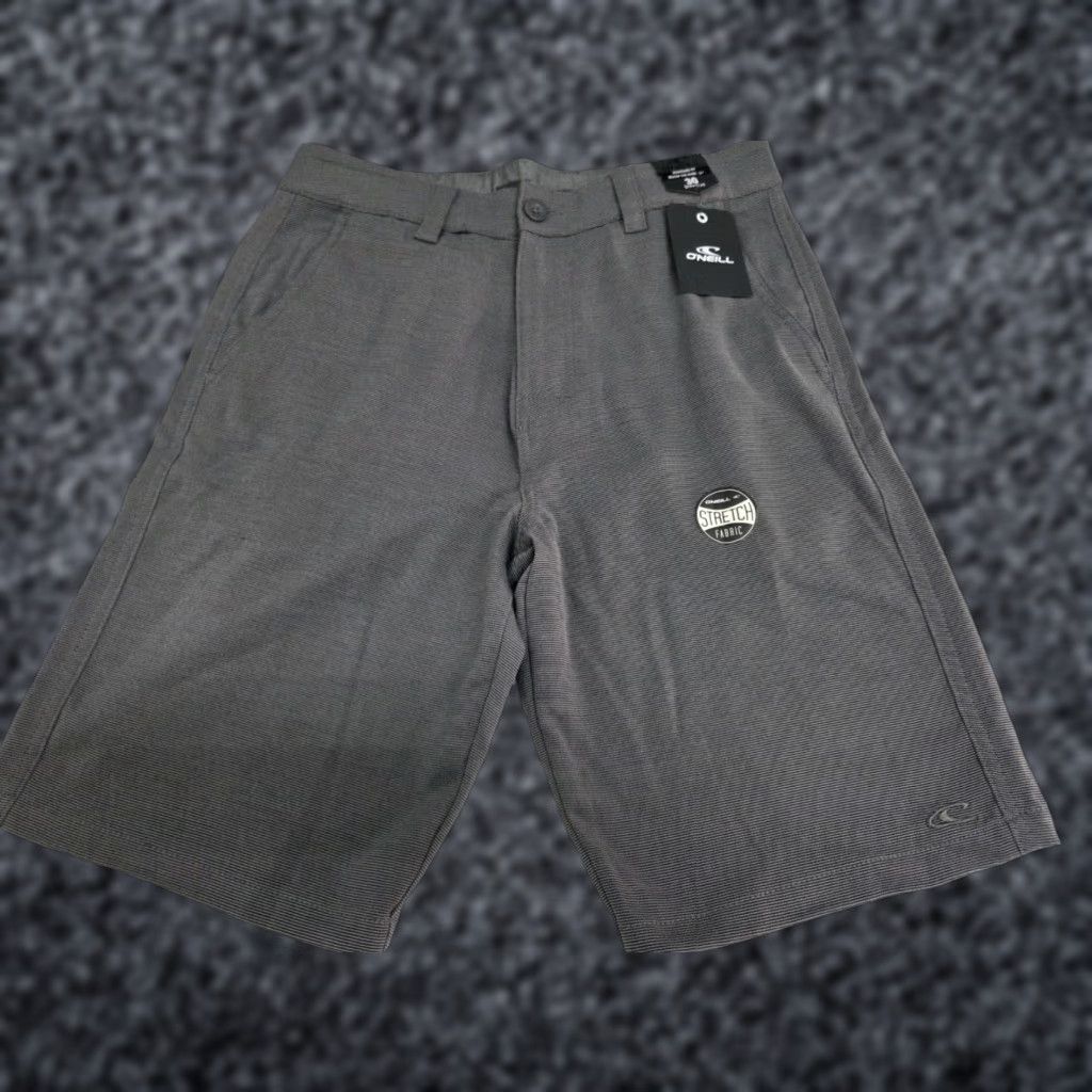 O'Neill NWT O'Neill Mens Gray Standard Fit Flat Front Chino Shorts Size 30 #8401 Size US 30 / EU 46 - 1 Thumbnail