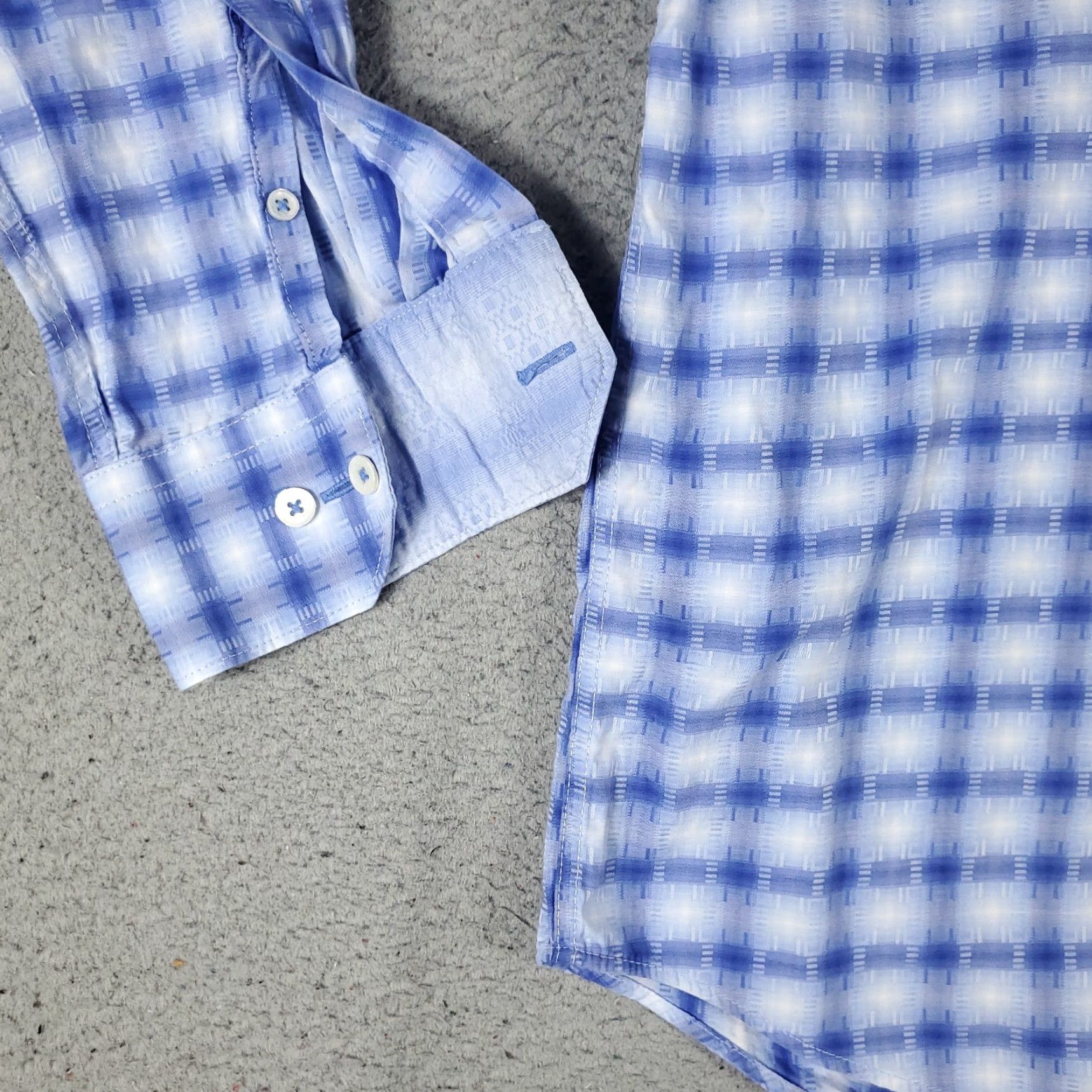 BUGATCHI VINTAGE Bugatchi Uomo Men's Shirt XL Blue Plaid Button-Up Long Sleeve Casual Formal Workwear Size US XL / EU 56 / 4 - 4 Thumbnail