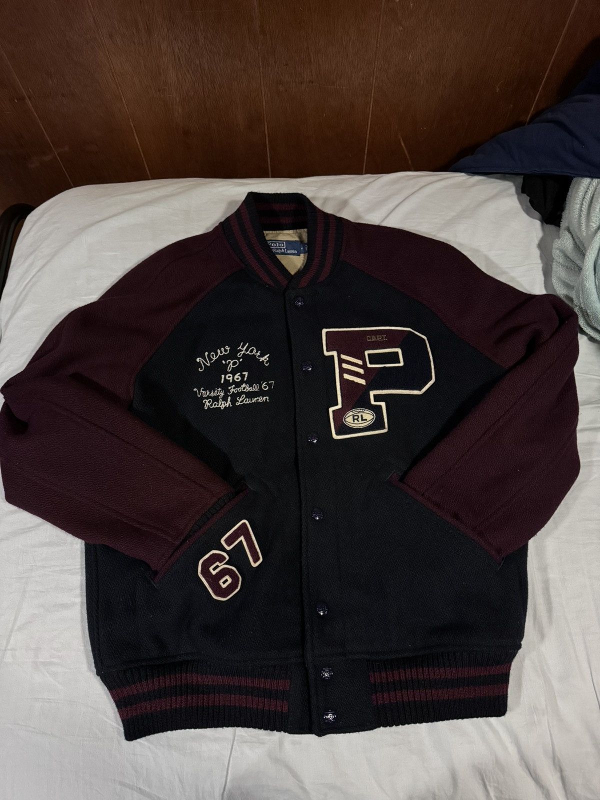 image of Polo Ralph Laurent All Stars New York Letterman Jacket, Men's (Size Medium)