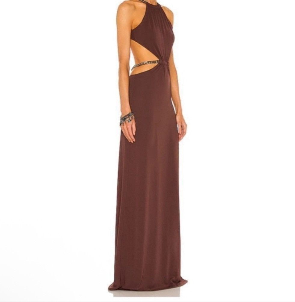 REVOLVE DUNDAS X REVOLVE MOON MAXI DRESS SIZE SMALL CHOCOLATE BROWN Size S / US 4 / IT 40 - 2 Thumbnail