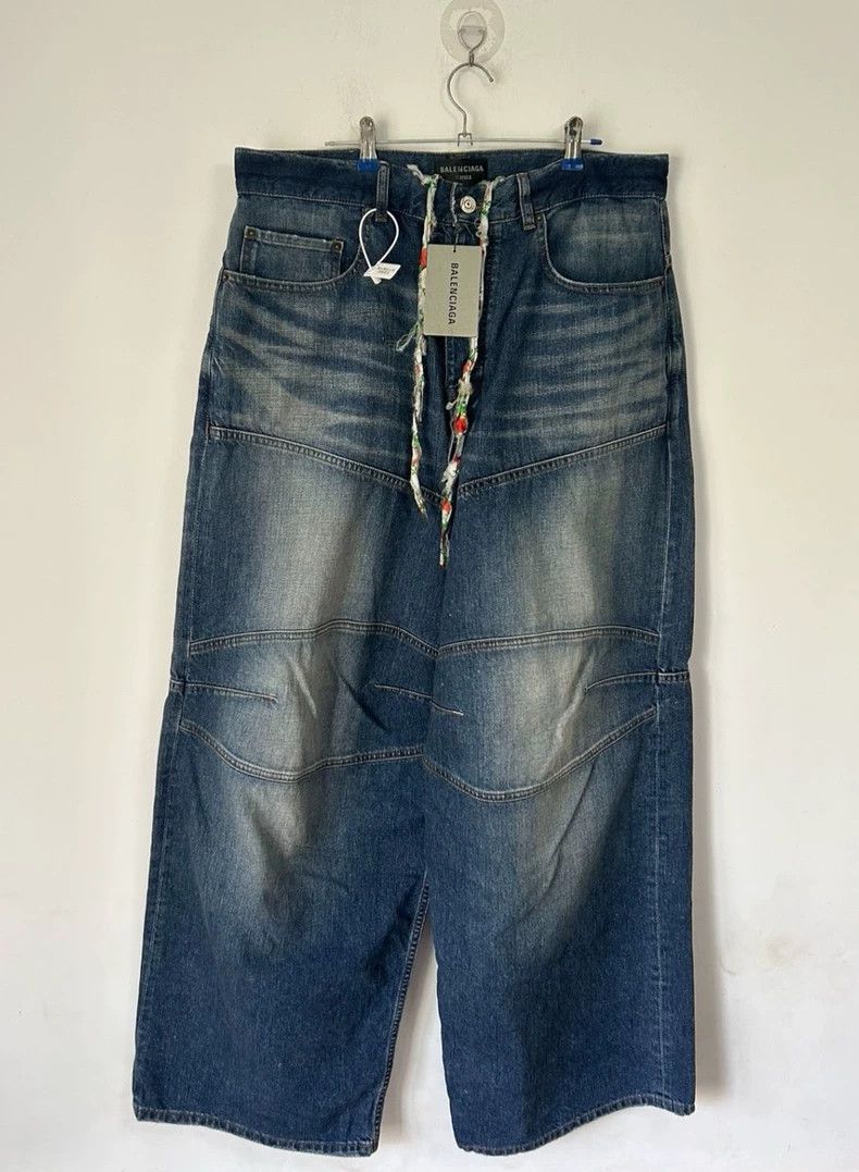 Balenciaga Balenciaga size XS 5 waist drawstring strap vintage blue w Size US 27 - 1 Thumbnail
