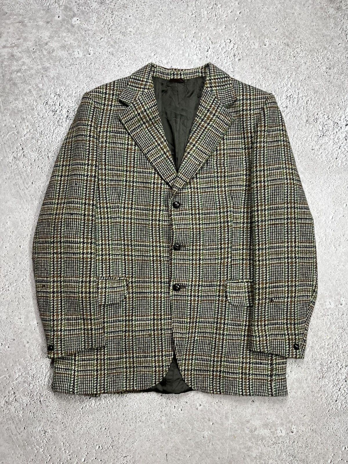 Harris Tweed Dunn & Co Harris Tweed Wool Blazer Jacket Check 108 Long Size 44R - 1 Thumbnail