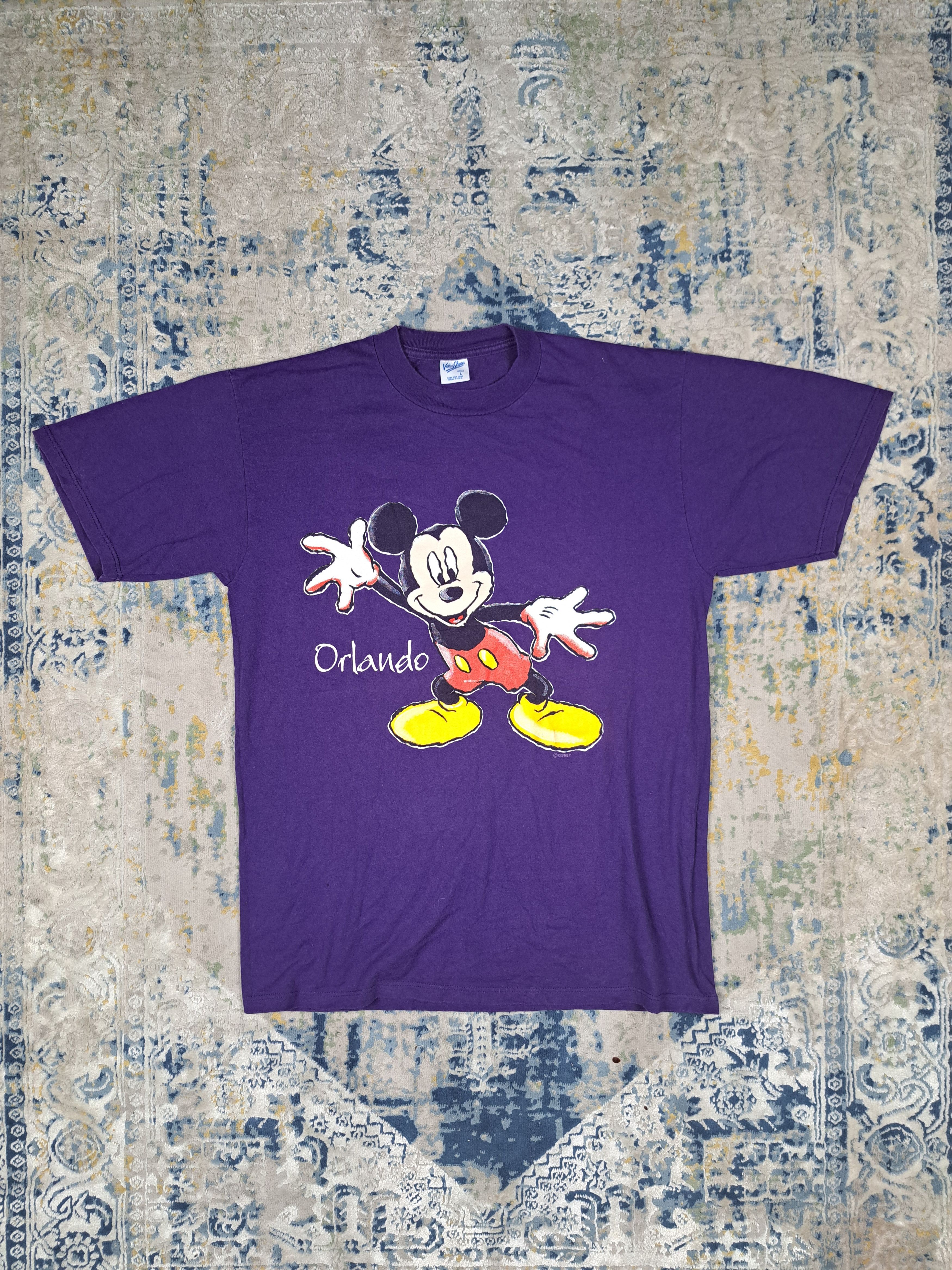 Disney Vintage 90s Disney Orlando Mickey Mouse Tee Velvet Sheen Size US L / EU 52-54 / 3 - 1 Thumbnail
