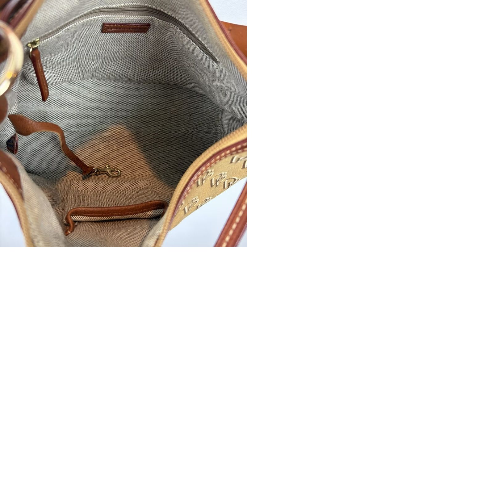 Dooney & Bourke Dooney & Bourke Monogram Hobo Bag Prairie Winds Anniversary Brown Leather Monogram Zipper Bag Women Medium Size ONE SIZE - 12 Thumbnail