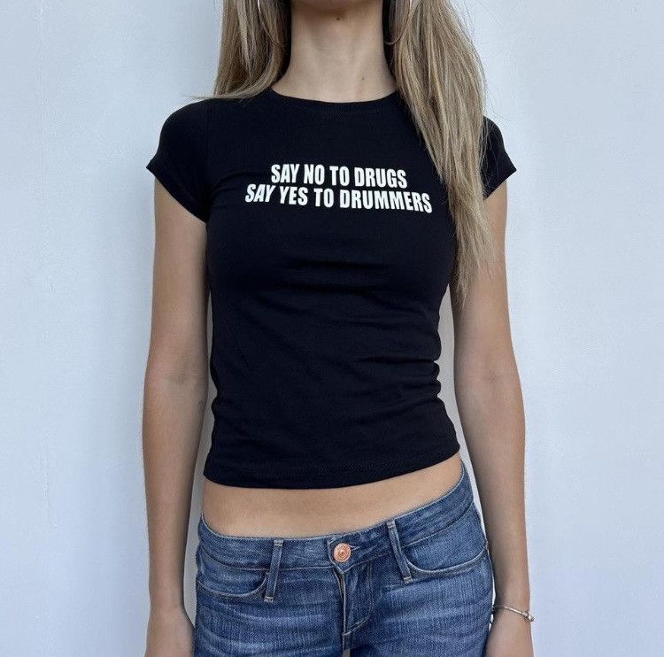 Other Women's Black Graphic Y2k T-shirt Size S / US 4 / IT 40 - 1 Thumbnail