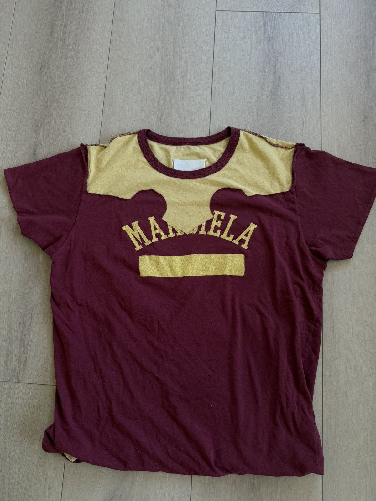Maison margiela reconstructed collgiate t shirt