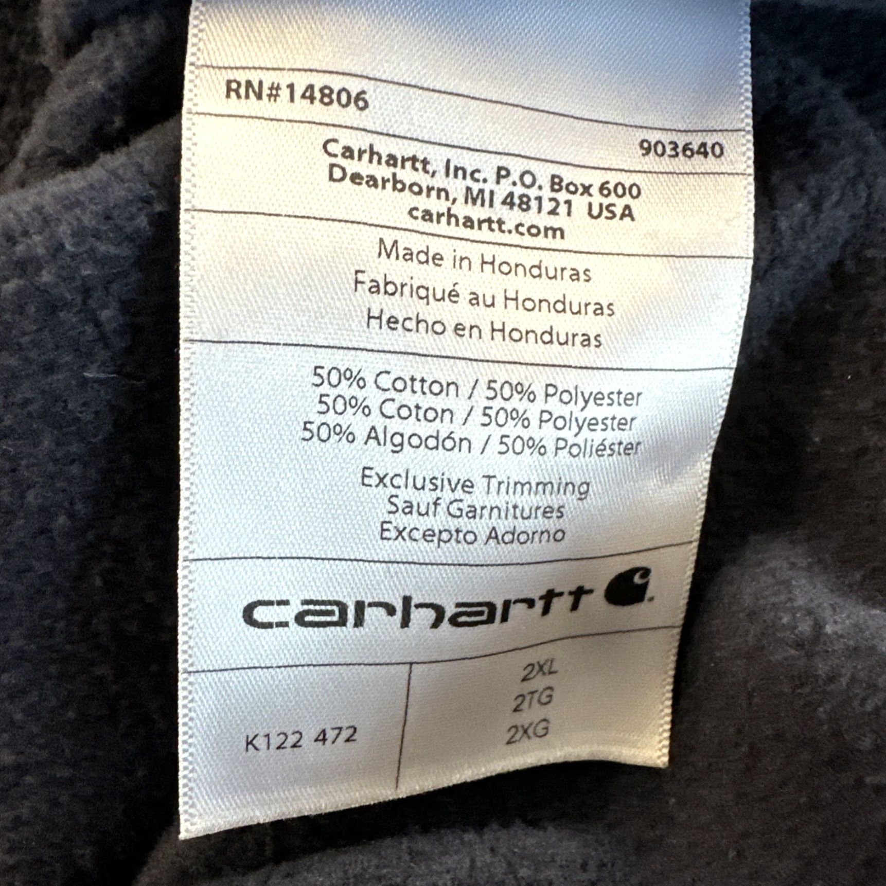 Carhartt VINTAGE Carhartt Hoodie Mens XXL Loose Fit Zip-Up Sweatshirt Navy Blue Carhartt Loose Fit K122 Mens Hoodie Full Zip Logo Navy Blue 2XL Size US XXL / EU 58 / 5 - 6 Thumbnail