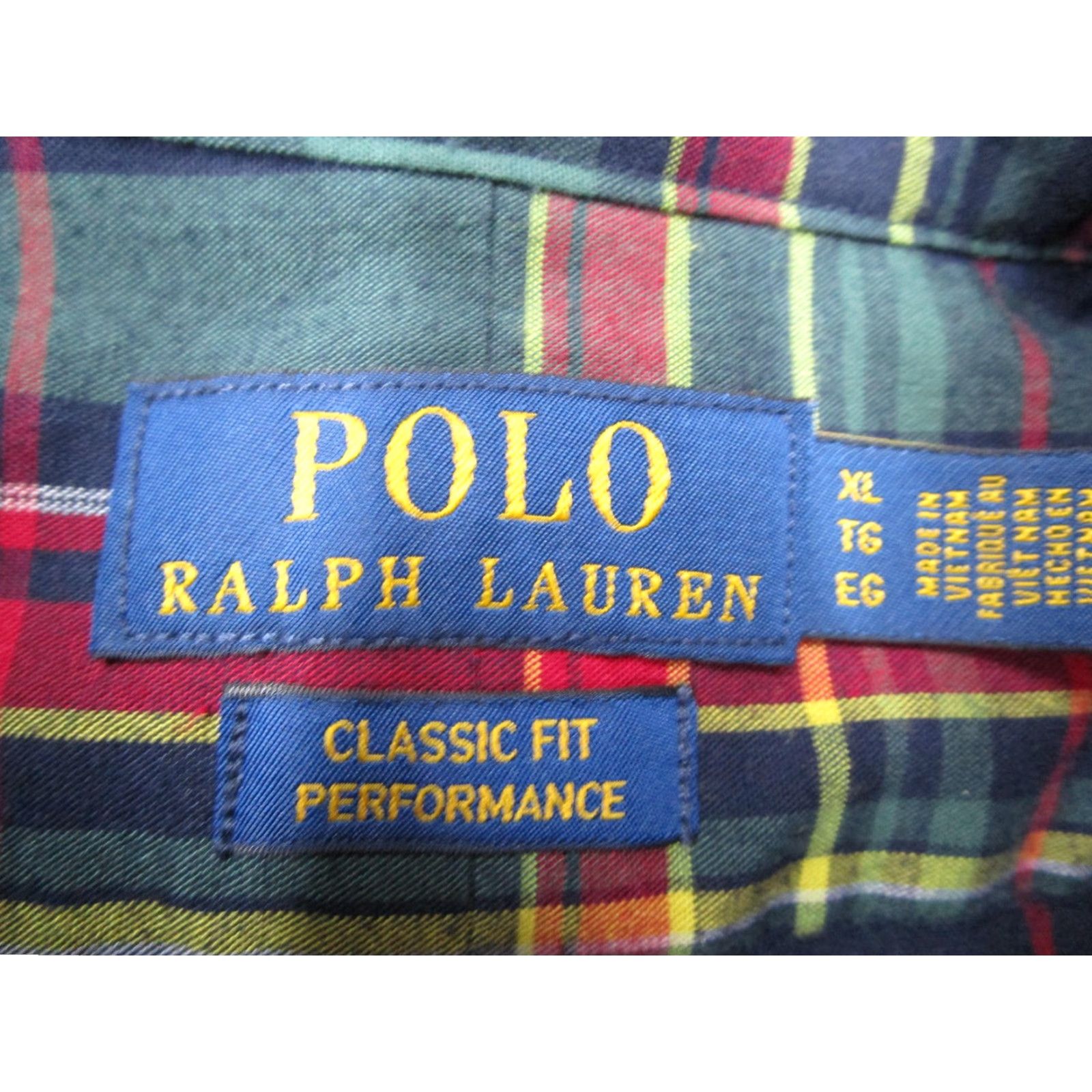 Polo Ralph Lauren Polo Ralph Lauren Mens XL Long Sleeve Button-Up Plaid Shirt Green Tartan Classic Fit Performance Size US XL / EU 56 / 4 - 2 Thumbnail