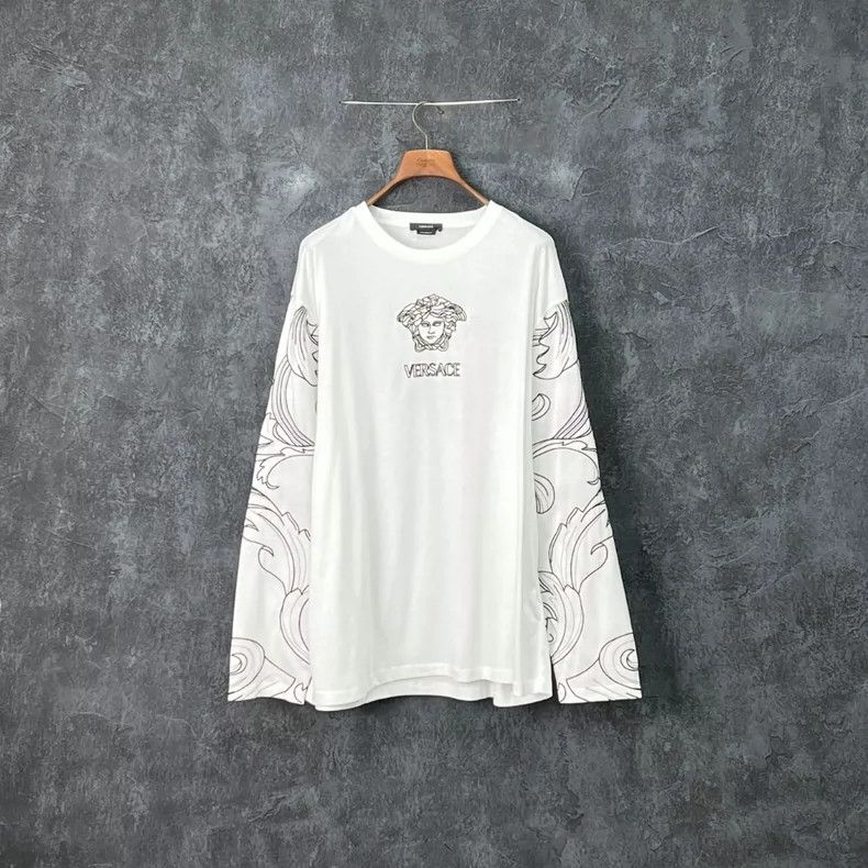 Versace Versace Medusa embroidered cotton long-sleeved T-shirt Size US M / EU 48-50 / 2 - 1 Thumbnail