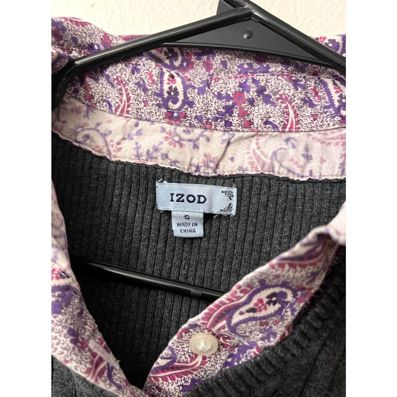 Izod IZOD VINTAGE Women's Sweater Gray Long Sleeve V-Neck Pullover 100% Cotton Size Small Size S / US 4 / IT 40 - 2 Thumbnail