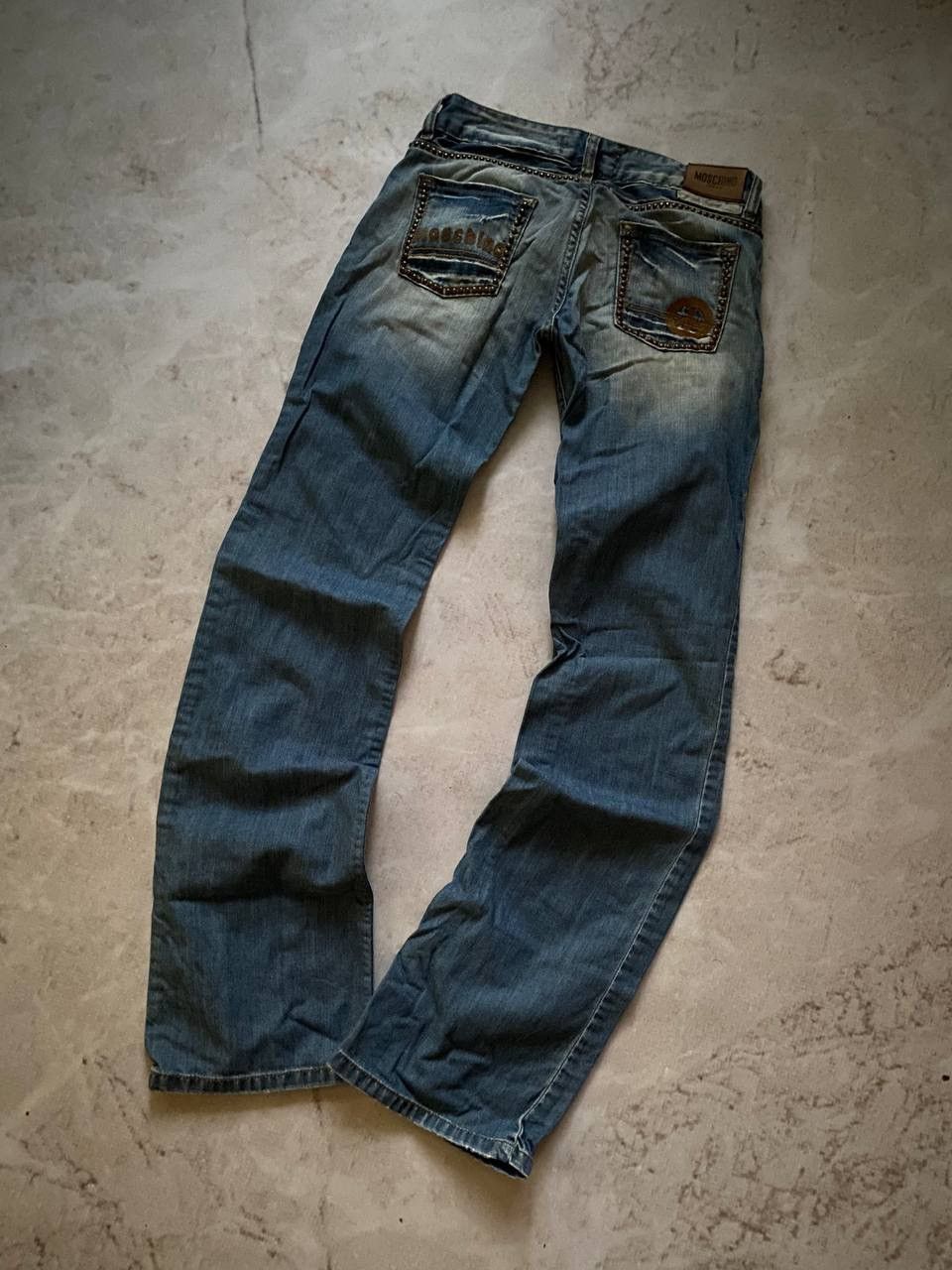 Moschino × Vintage Vintage Moschino Y2K Logo Flared Jeans Size 28" / US 6 / IT 42 - 3 Thumbnail