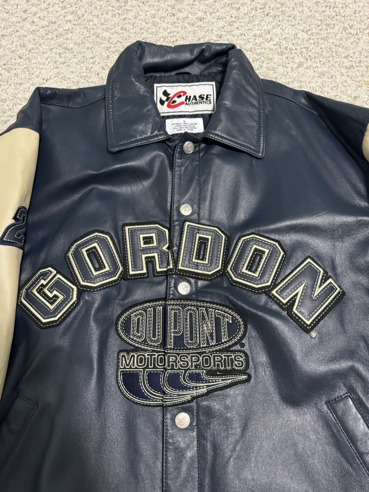 Chase Authentics *RARE* Vintage Jeff Gordon Leather Race Car Jacket Size US L / EU 52-54 / 3 - 3 Thumbnail
