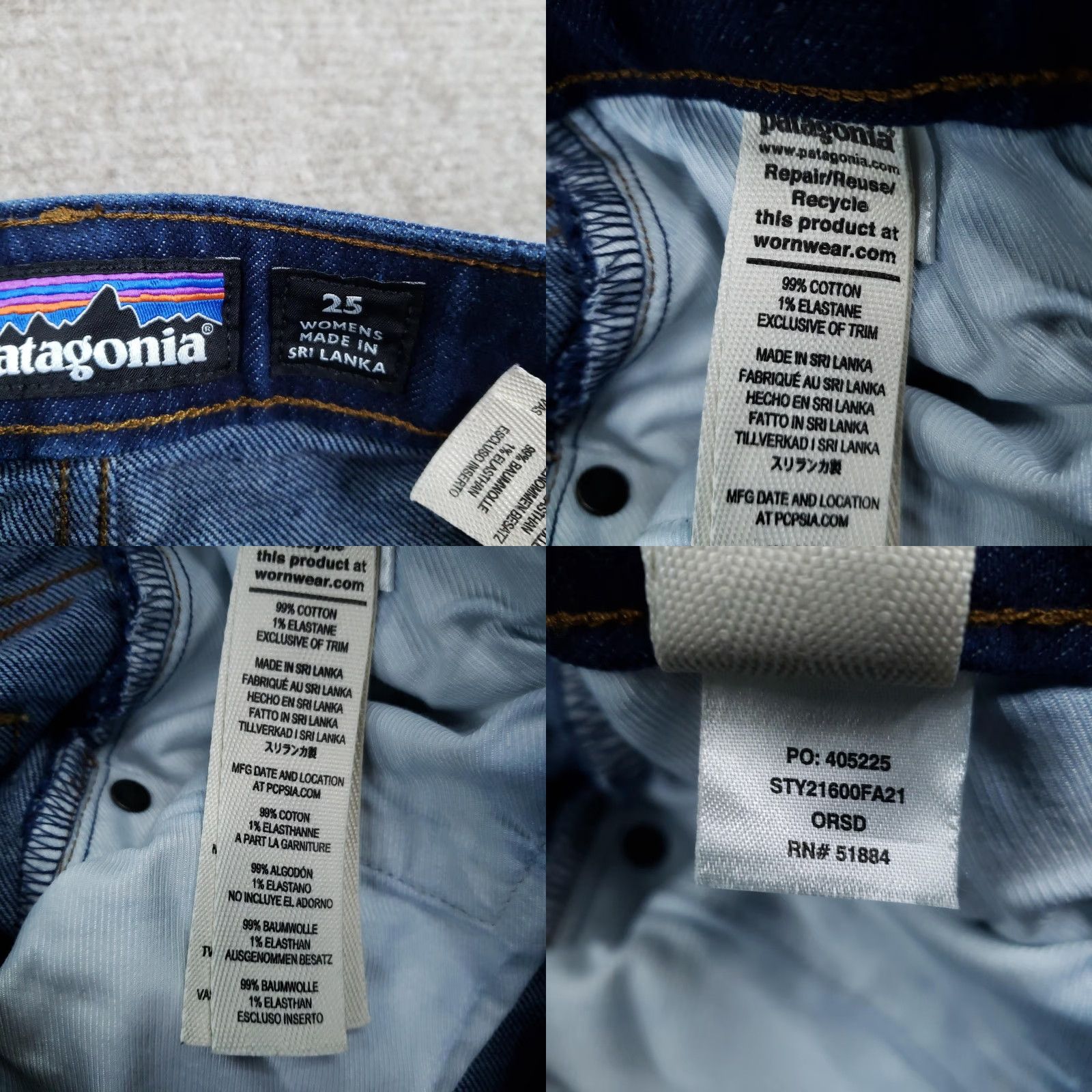 Patagonia Patagonia Jeans Womens 25 Straight High Rise Blue Stretch Denim 25x24 Size 42" / US 20 - 9 Thumbnail