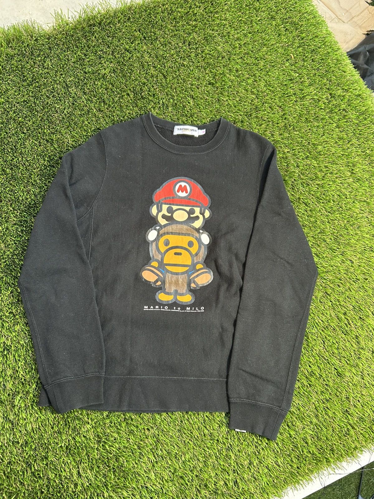Bape Vintage 2000’s BAPE Nintendo Mario Baby Milo Crewneck Size S / US 4 / IT 40 - 2 Thumbnail