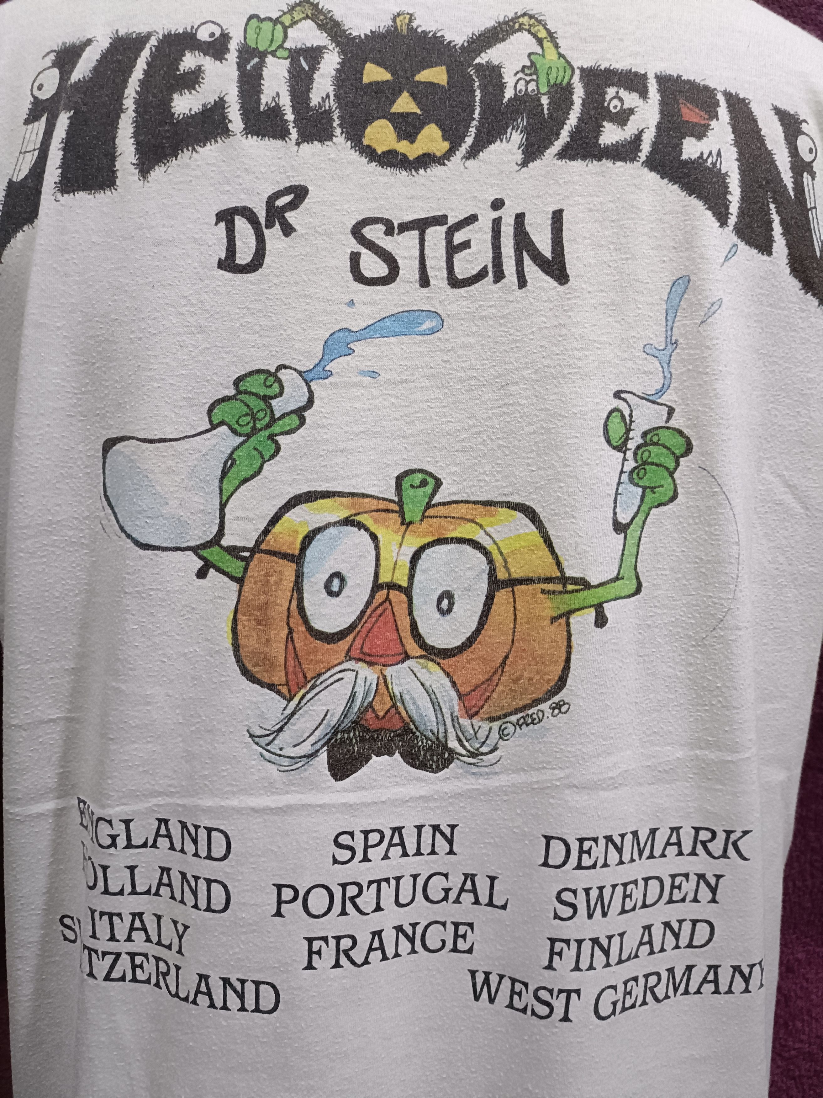 Vintage Vintage 1988 Helloween Dr.Stein T Shirt Tour Europe Size US L / EU 52-54 / 3 - 6 Thumbnail