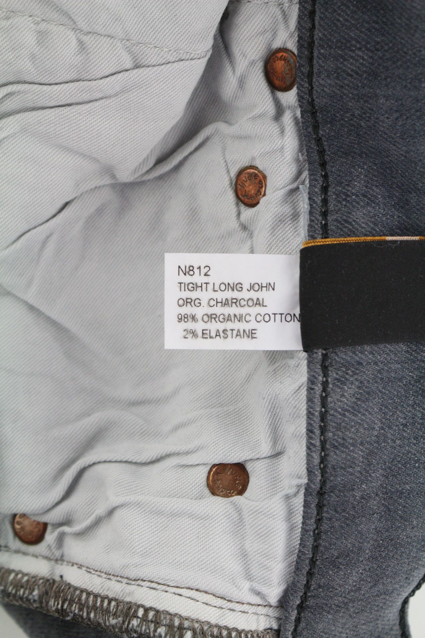 Nudie Jeans TIGHT LONG JOHN W31/L34 Slim Charcoal Jeans 80700 Size US 31 - 7 Thumbnail