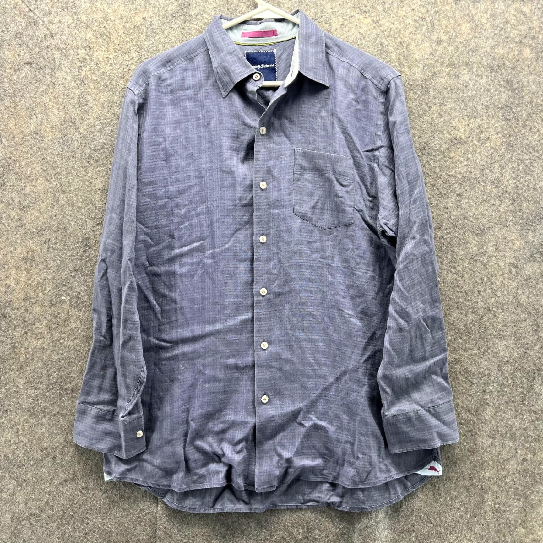 Tommy Bahama Tommy Bahama Shirt Men Small Blue Casual Button-Down Preppy Linen Glen Check Shirt Size US S / EU 44-46 / 1 - 2 Thumbnail