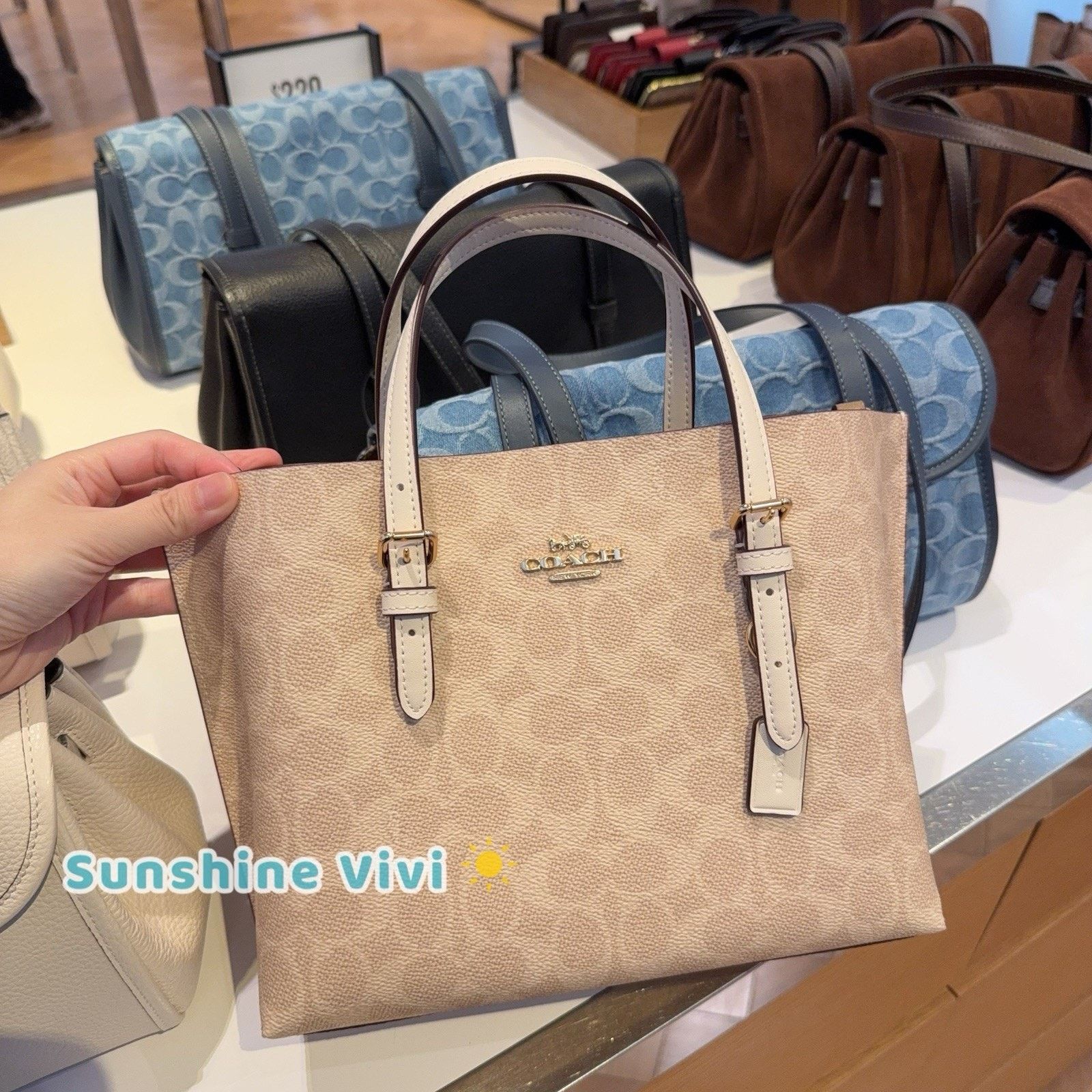 Coach NWT Coach Mollie Tote 25 in Crossbody CV965 Gold/Sand/Chalk Size ONE SIZE - 1 Thumbnail