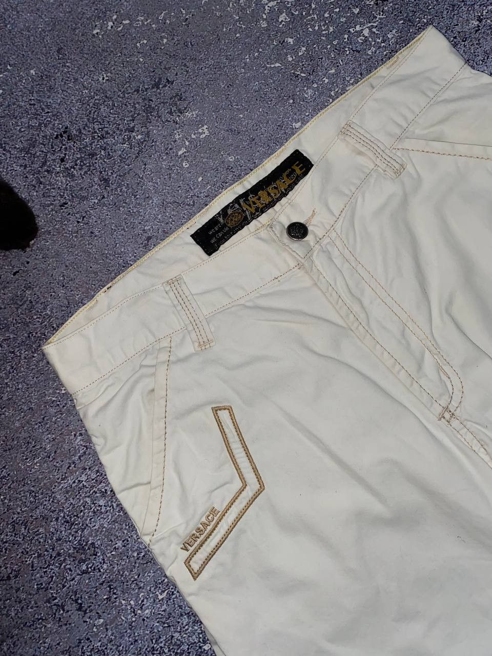 Versace × Versace Jeans Couture × Vintage Vintage Y2K Versace Jeans Couture White Pants Trousers Size US 29 - 5 Thumbnail
