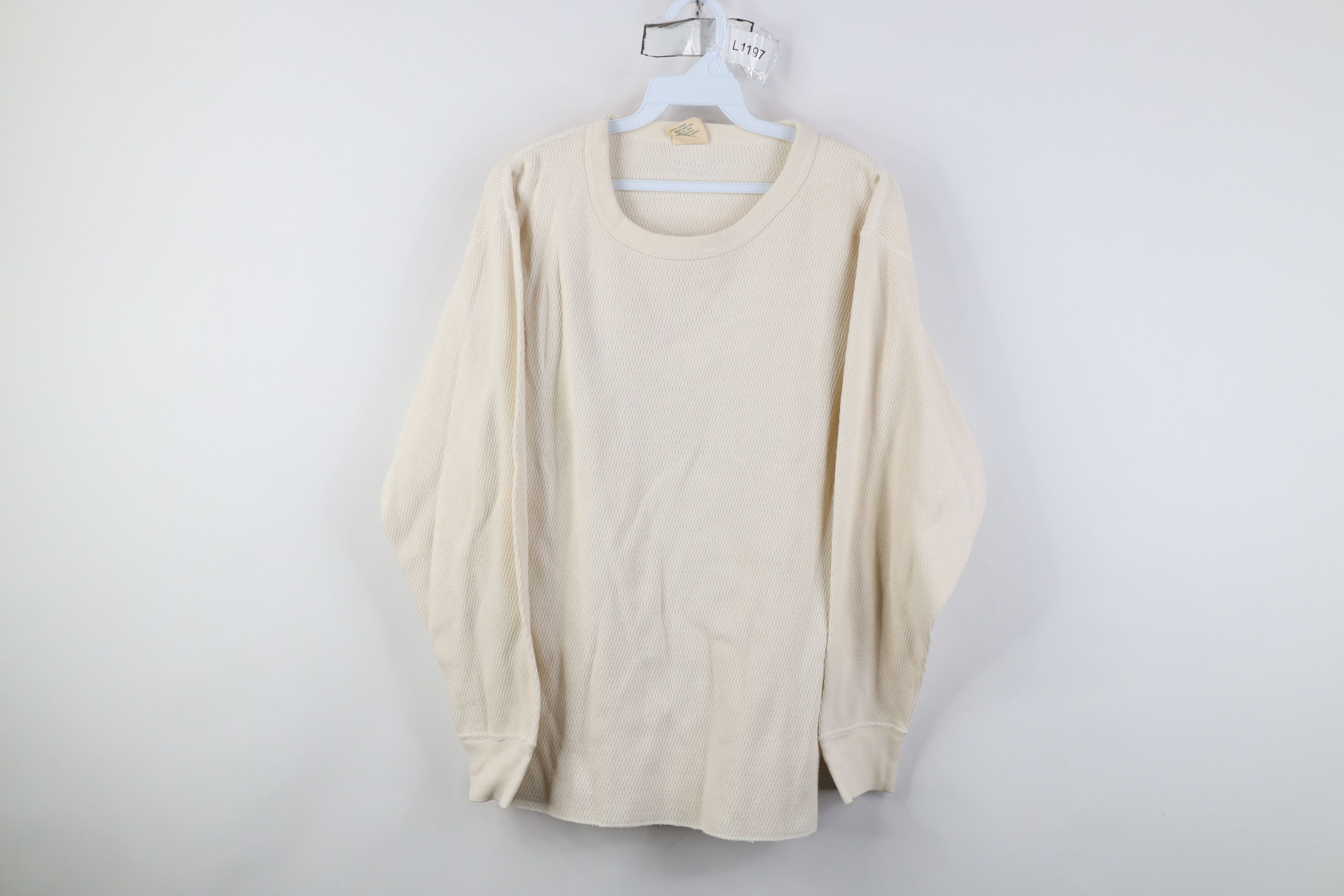 Vintage Vintage 70s Streetwear Waffle Knit Long Sleeve T-Shirt USA Size US XL / EU 56 / 4 - 1 Thumbnail