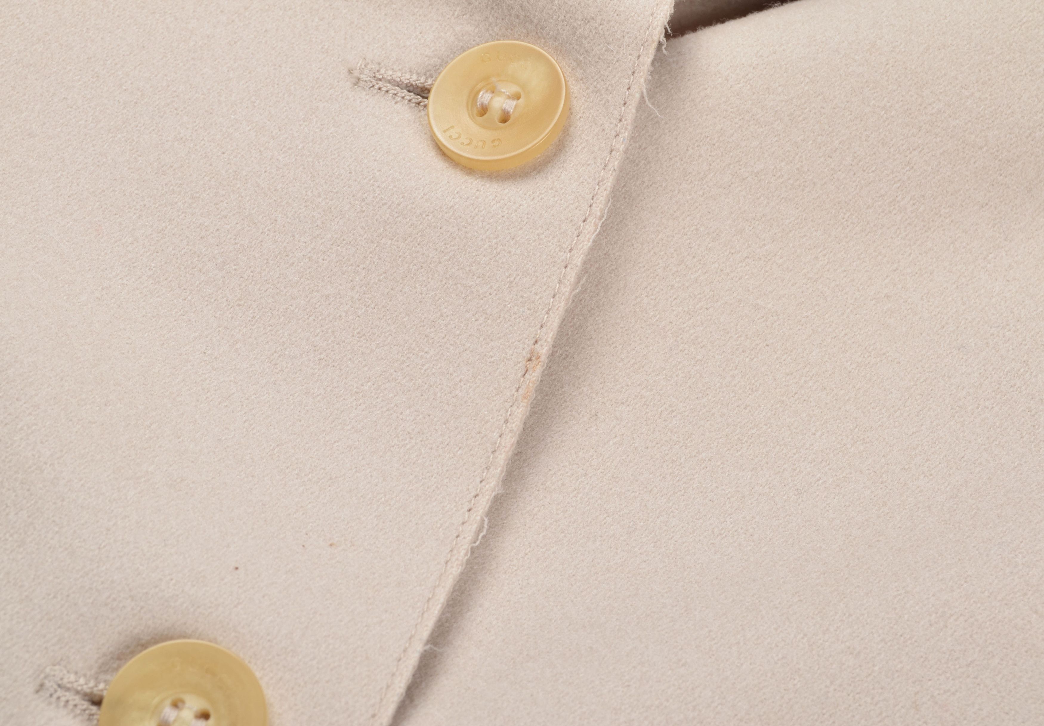 Gucci Gucci Tom Ford Era Raw Edge Belted Cream Tailored Blazer Size S / US 4 / IT 40 - 13 Thumbnail