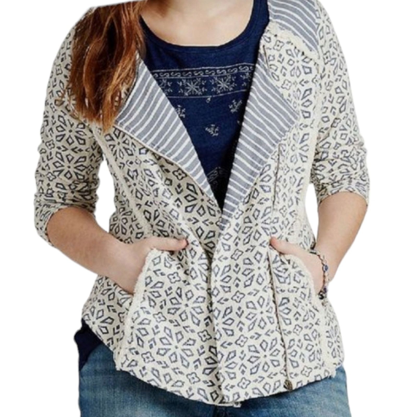 Lucky Brand Lucky Brand Cotton moto jacket Chambray print XL Size XL / US 12-14 / IT 48-50 - 1 Thumbnail