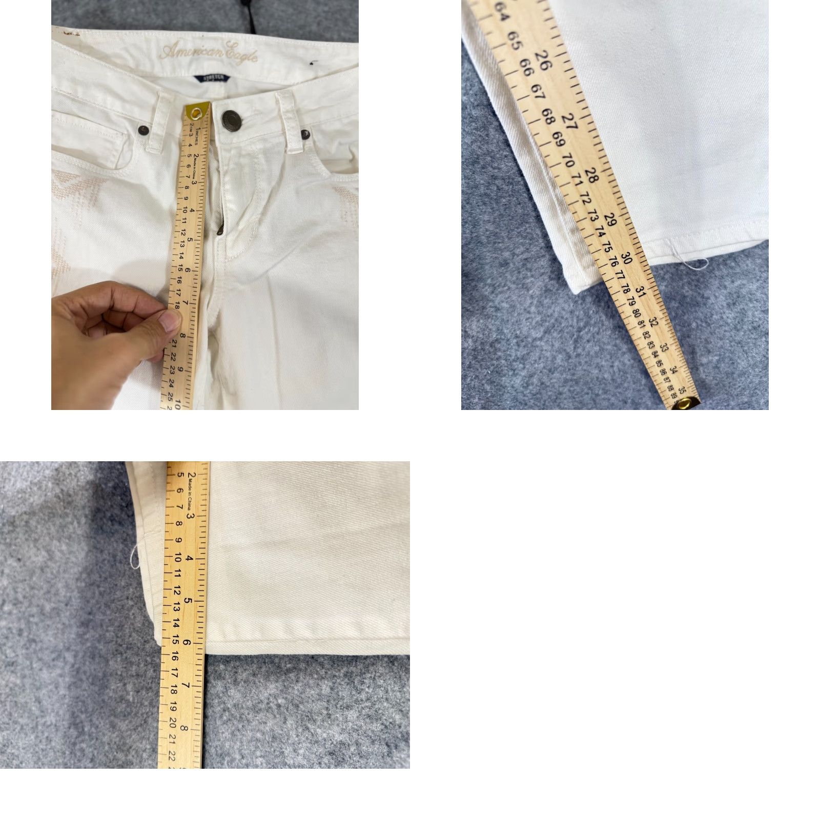 American Eagle Outfitters American Eagle Outfitters Jeans Womens 8 White Denim Aztec Embroidered Stretch Skinny Pants Shirt? Size 30" / US 8 / IT 44 - 10 Thumbnail