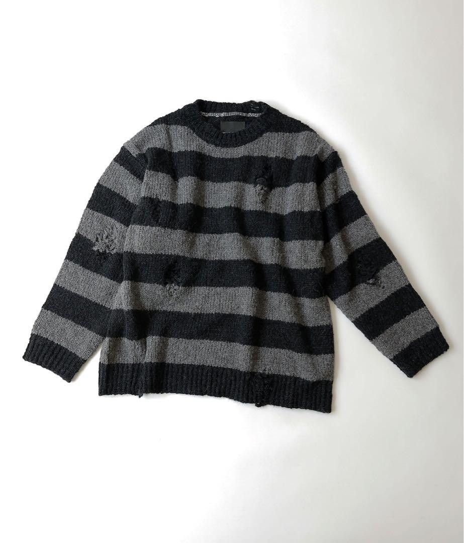 Number (N)ine Number nine WOOL ALPACA RIPPED KNIT CARDIGAN