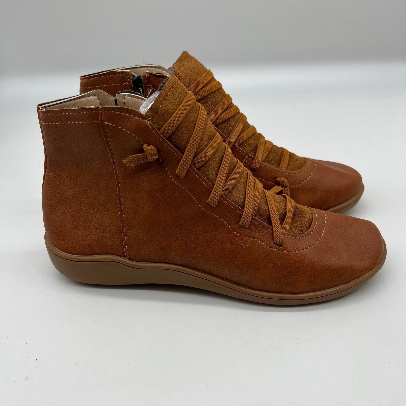 Other Ankle Boots Brown Round Toe Casual Comfortable Ligh Size US 9 / IT 39 - 1 Thumbnail